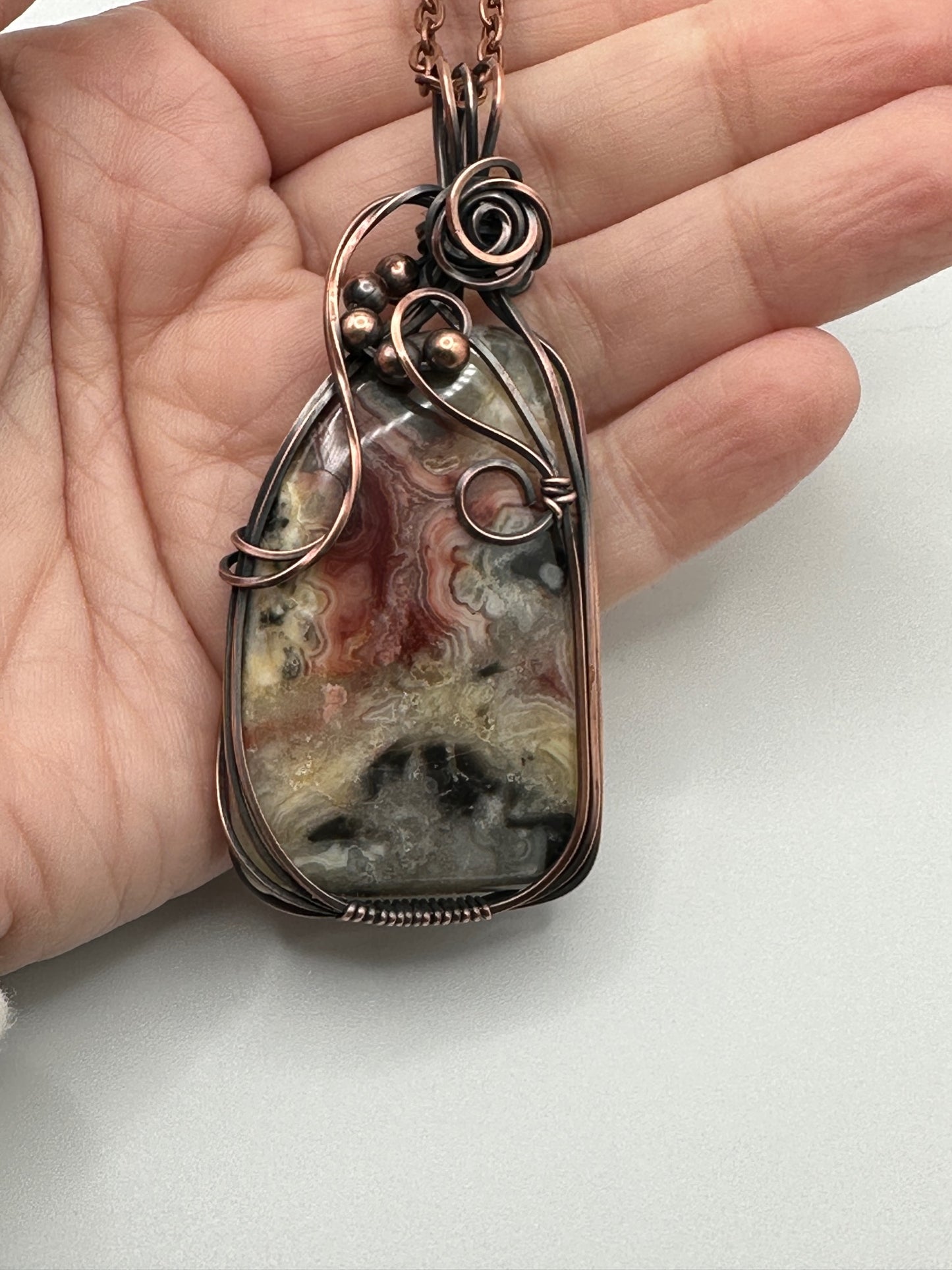 Crazy Lace Agate Wire Wrapped Statement Piece