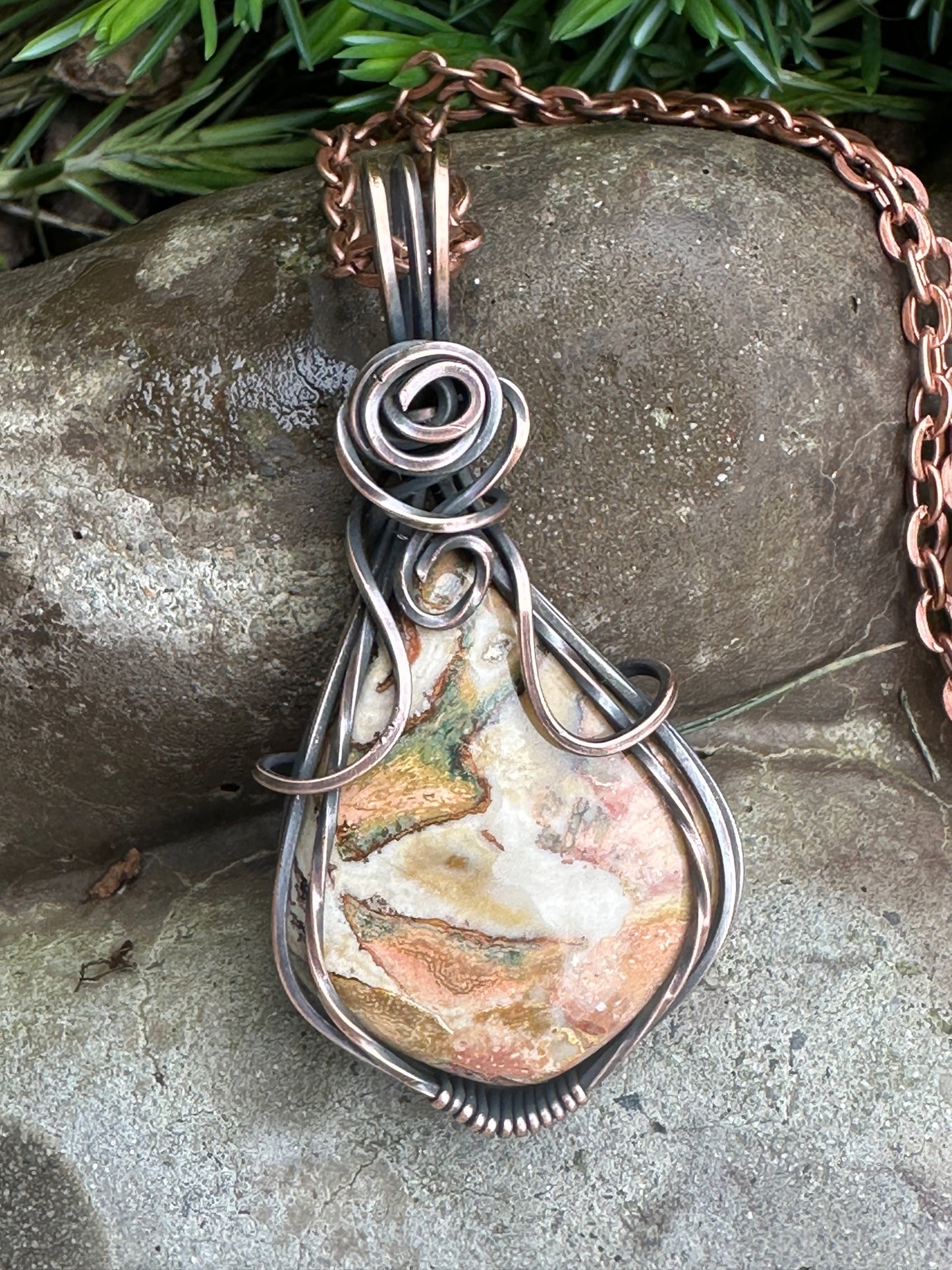 Rosita Jasper Handmade Wire Wrapped Pendant