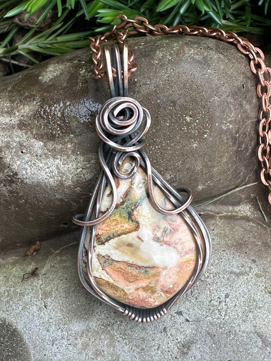 Rosita Jasper Handmade Wire Wrapped Pendant