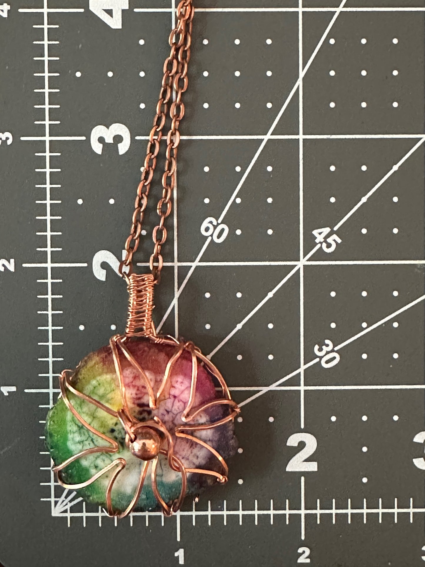 Rainbow Druzy Star Wire Wrapped Pendant