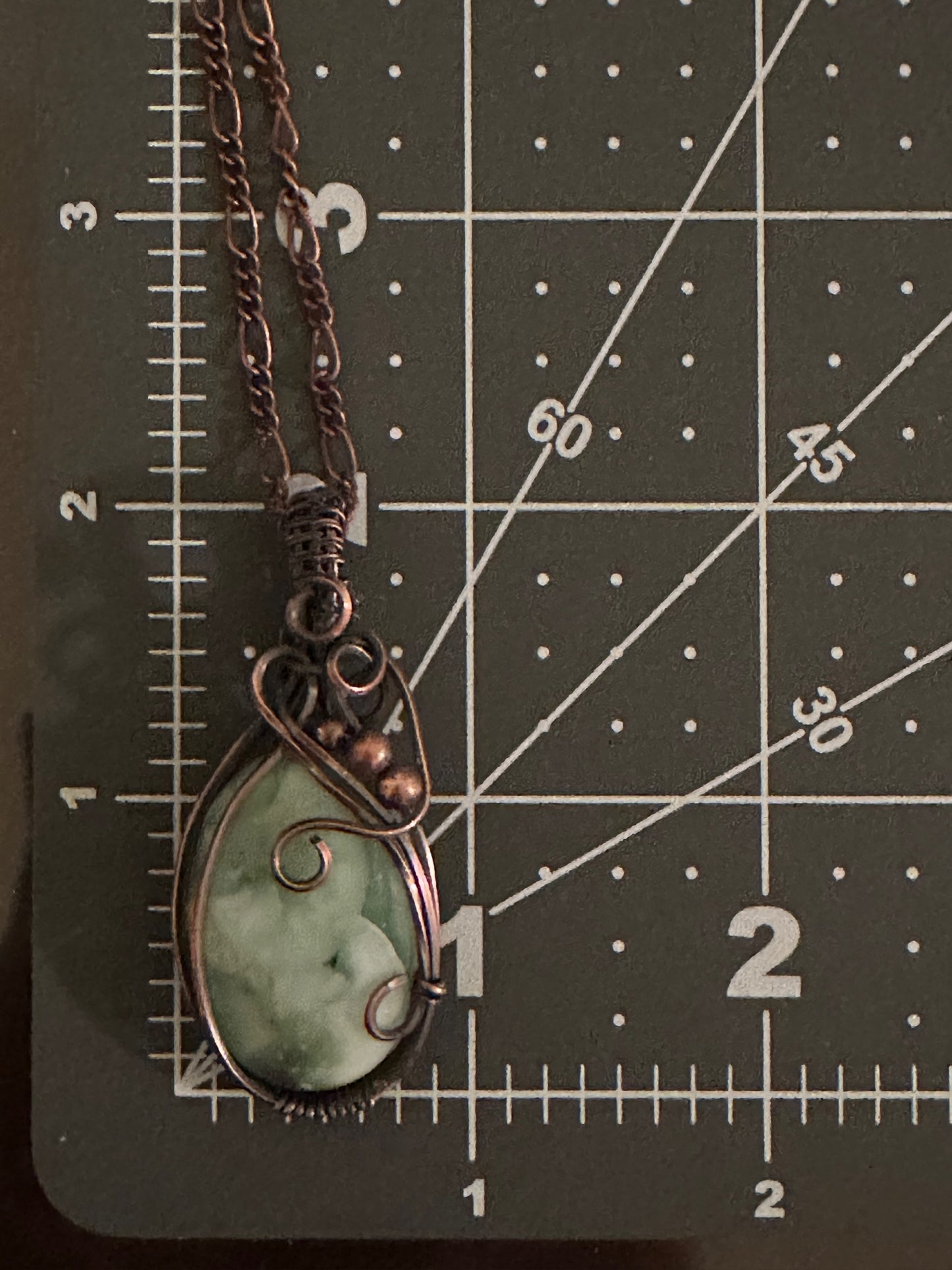 Oval Hemimorphite Wire Wrapped Pendant