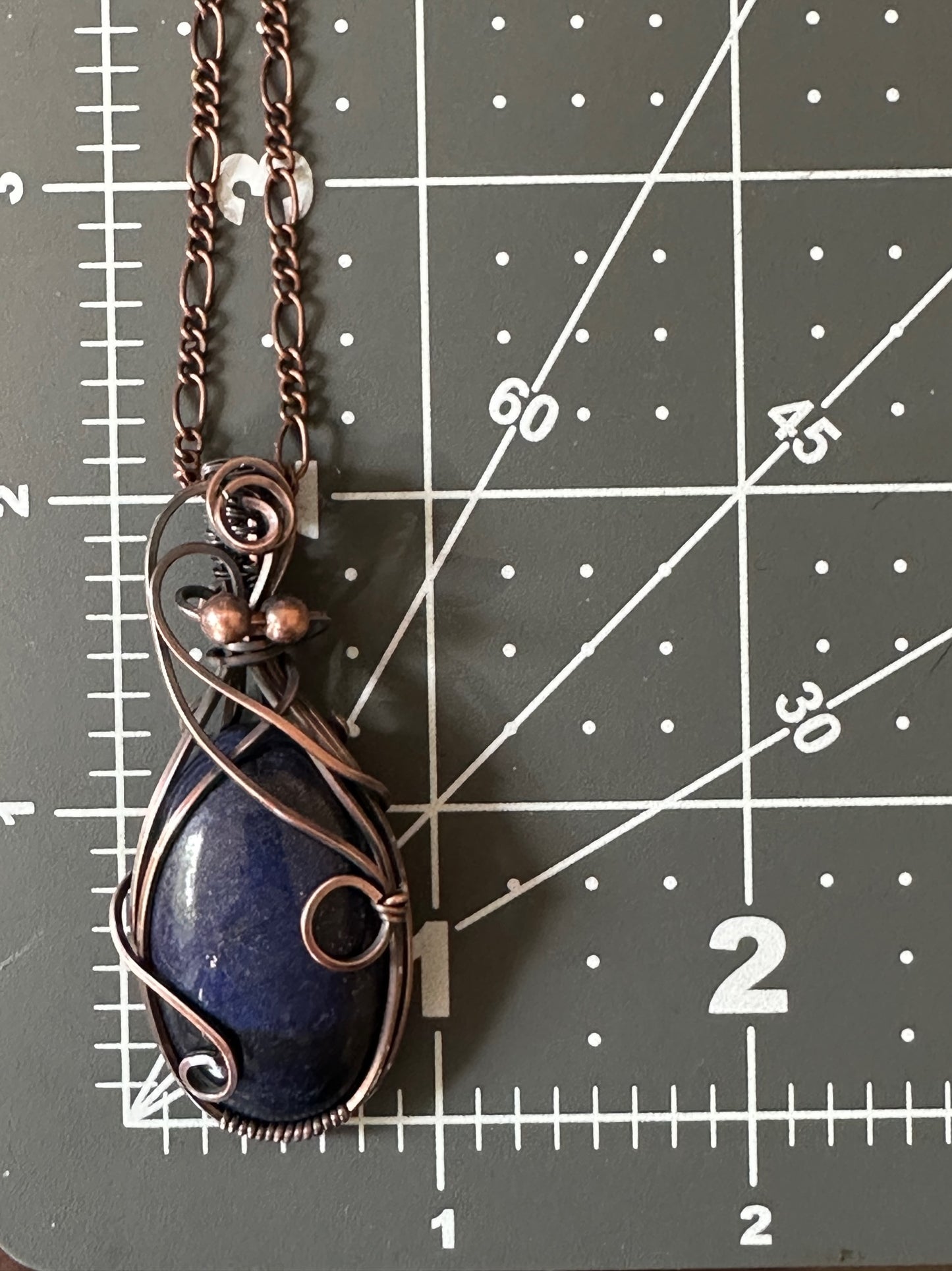 Oval Sodalite Handmade Wire Wrapped Pendant