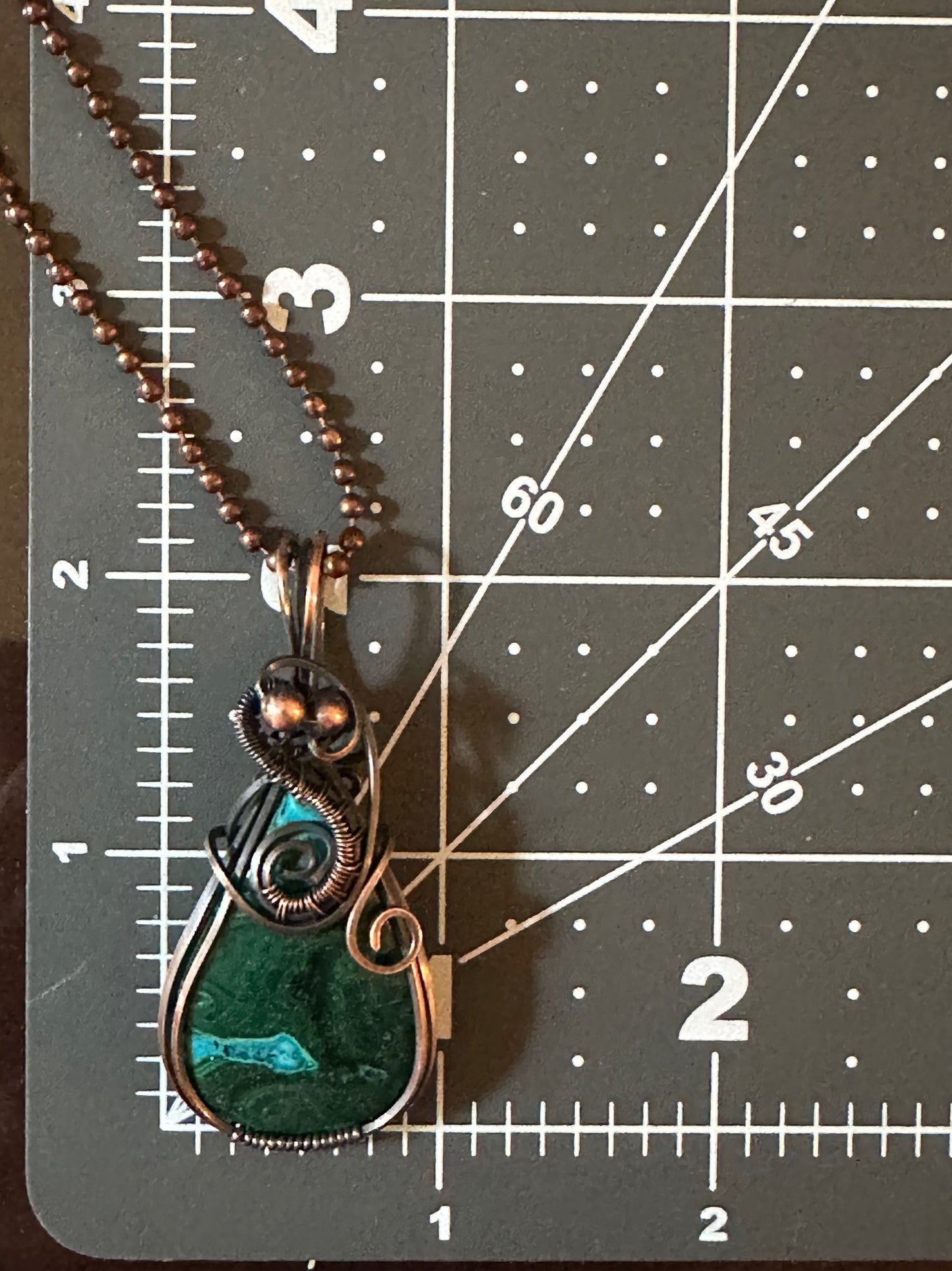 Malachite Chrysocolla Wire Wrapped Pendant