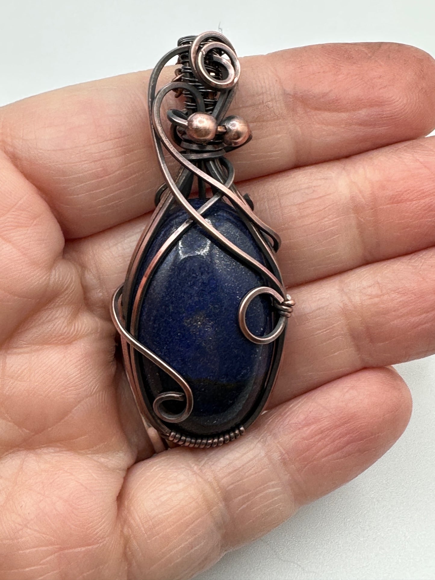 Oval Sodalite Handmade Wire Wrapped Pendant