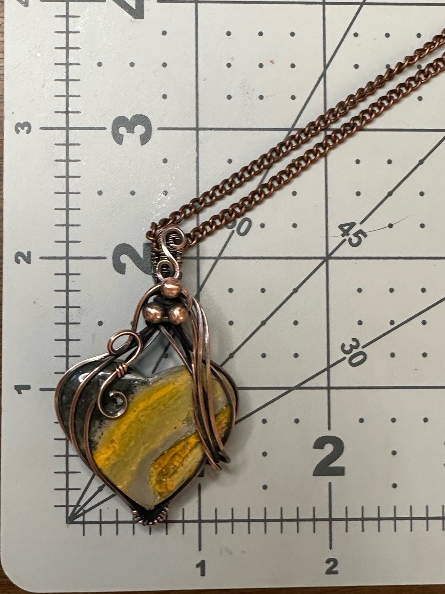 Bumblebee Jasper Heart Pendant