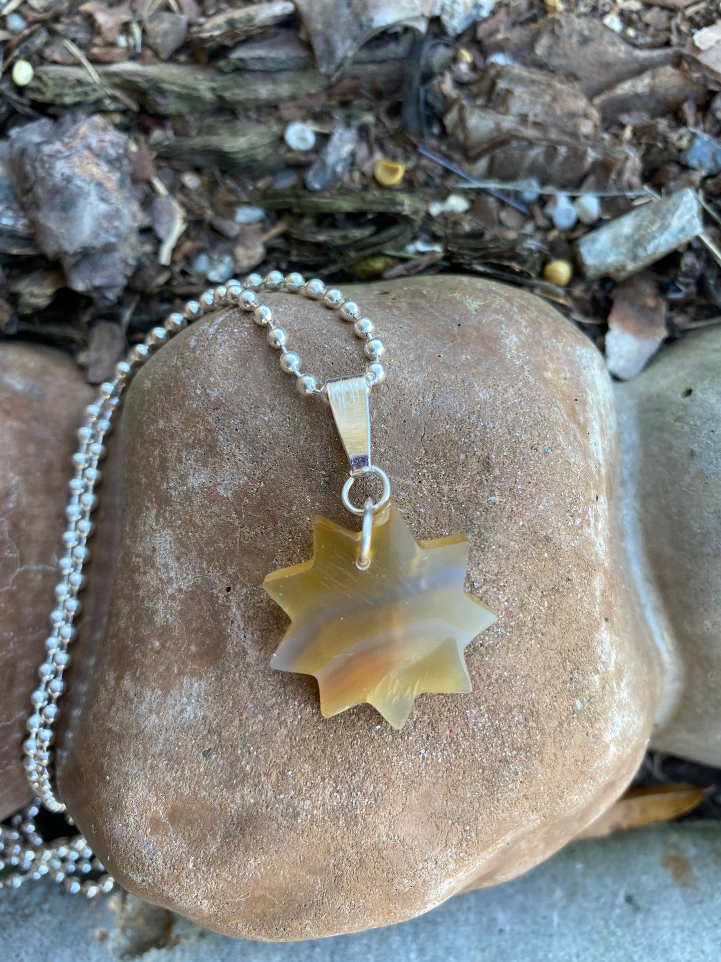 Nine Pointed Star Crystal Necklace | Baha'i Pendant