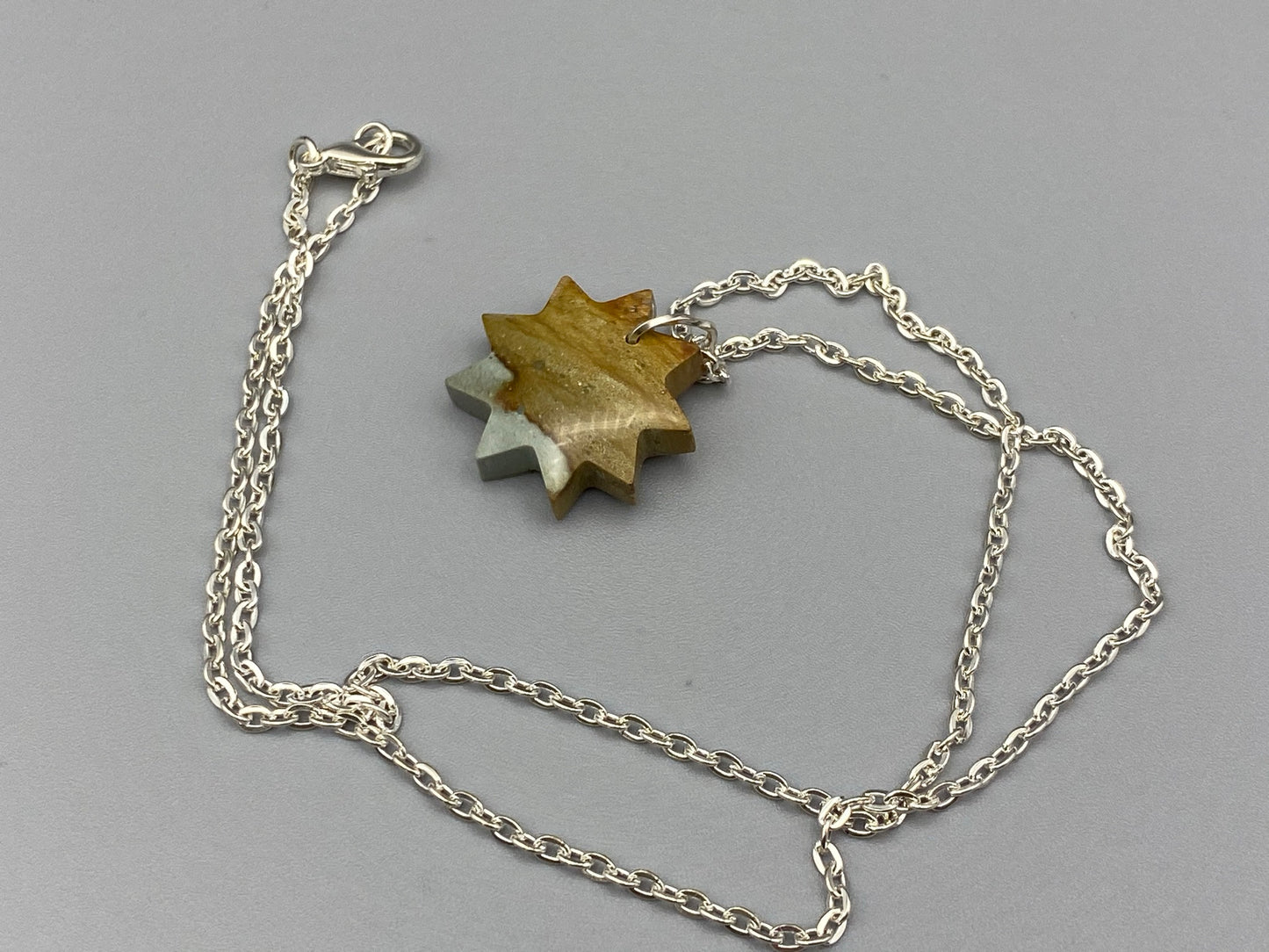 Nine Pointed Star Polychrome Crystal Necklace