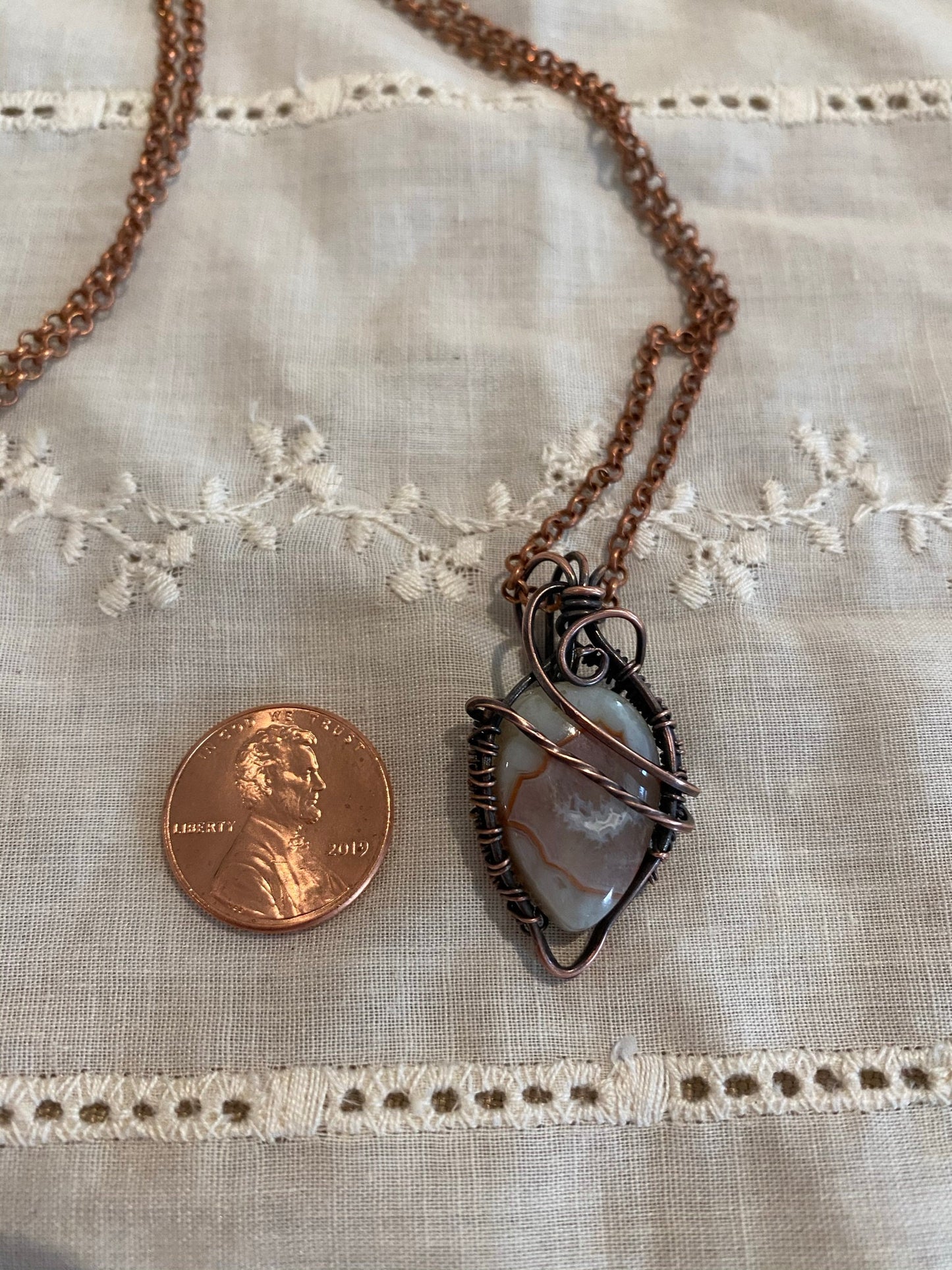 Lovely Teardrop, Agate Pendant, necklace, delicate, lightweight