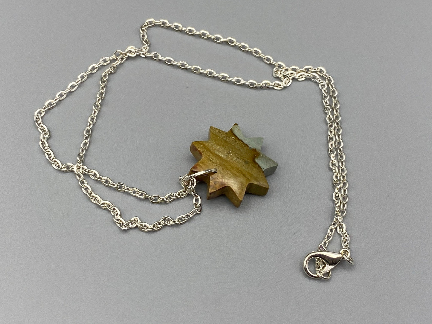 Nine Pointed Star Polychrome Crystal Necklace