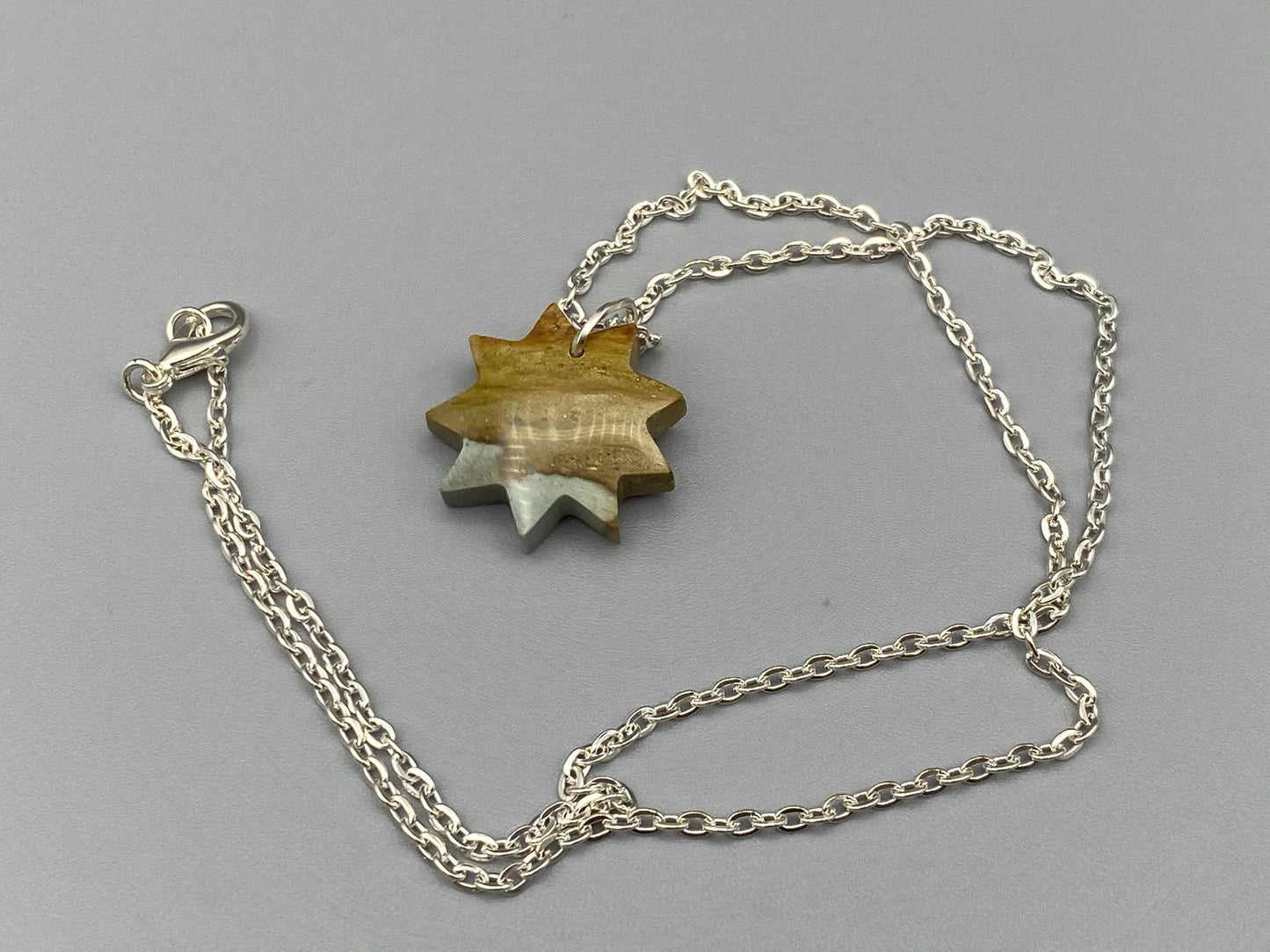 Nine Pointed Star Polychrome Crystal Necklace