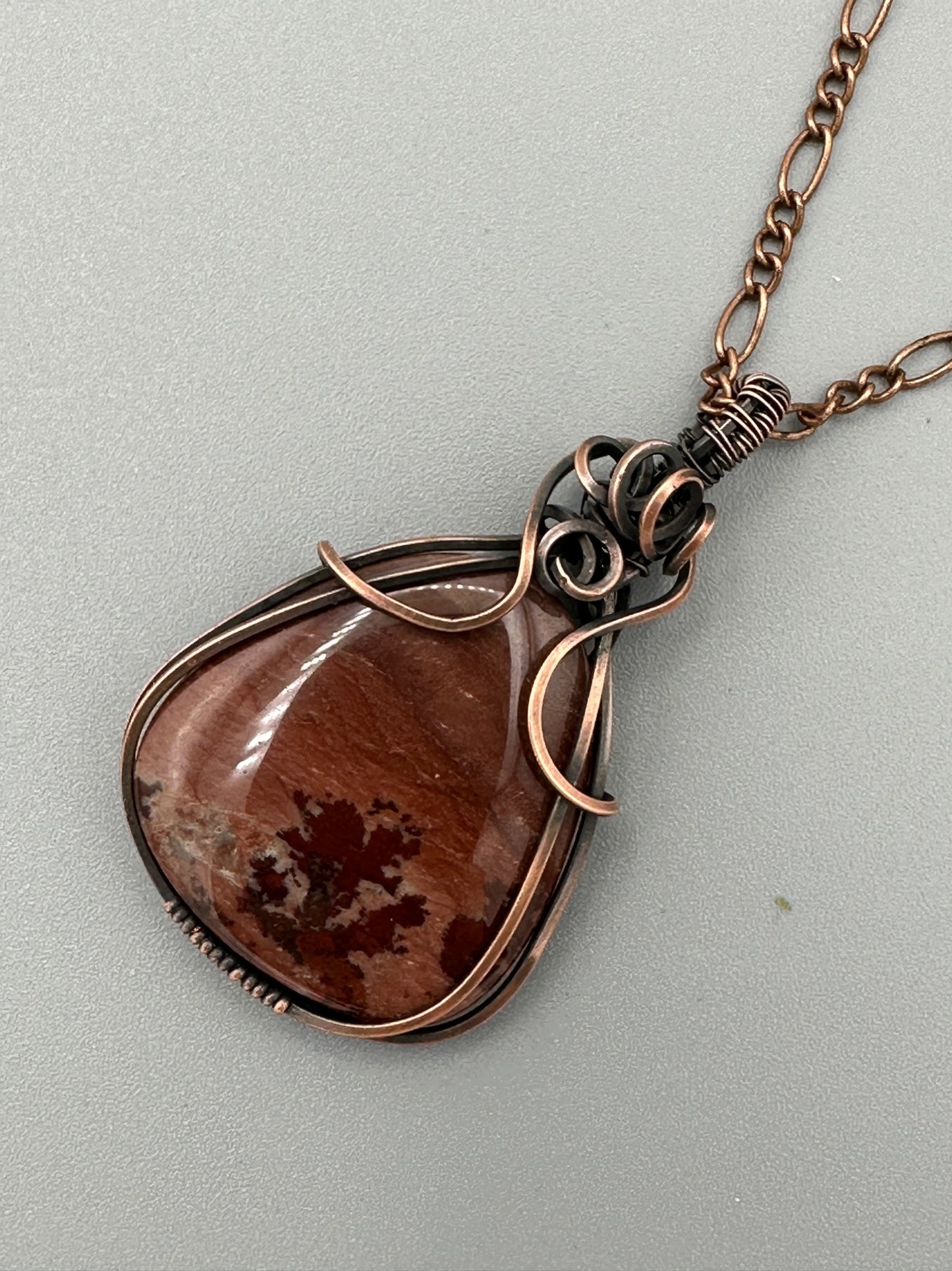 Mimbres Apache Jasper Wire Wrapped Pendant