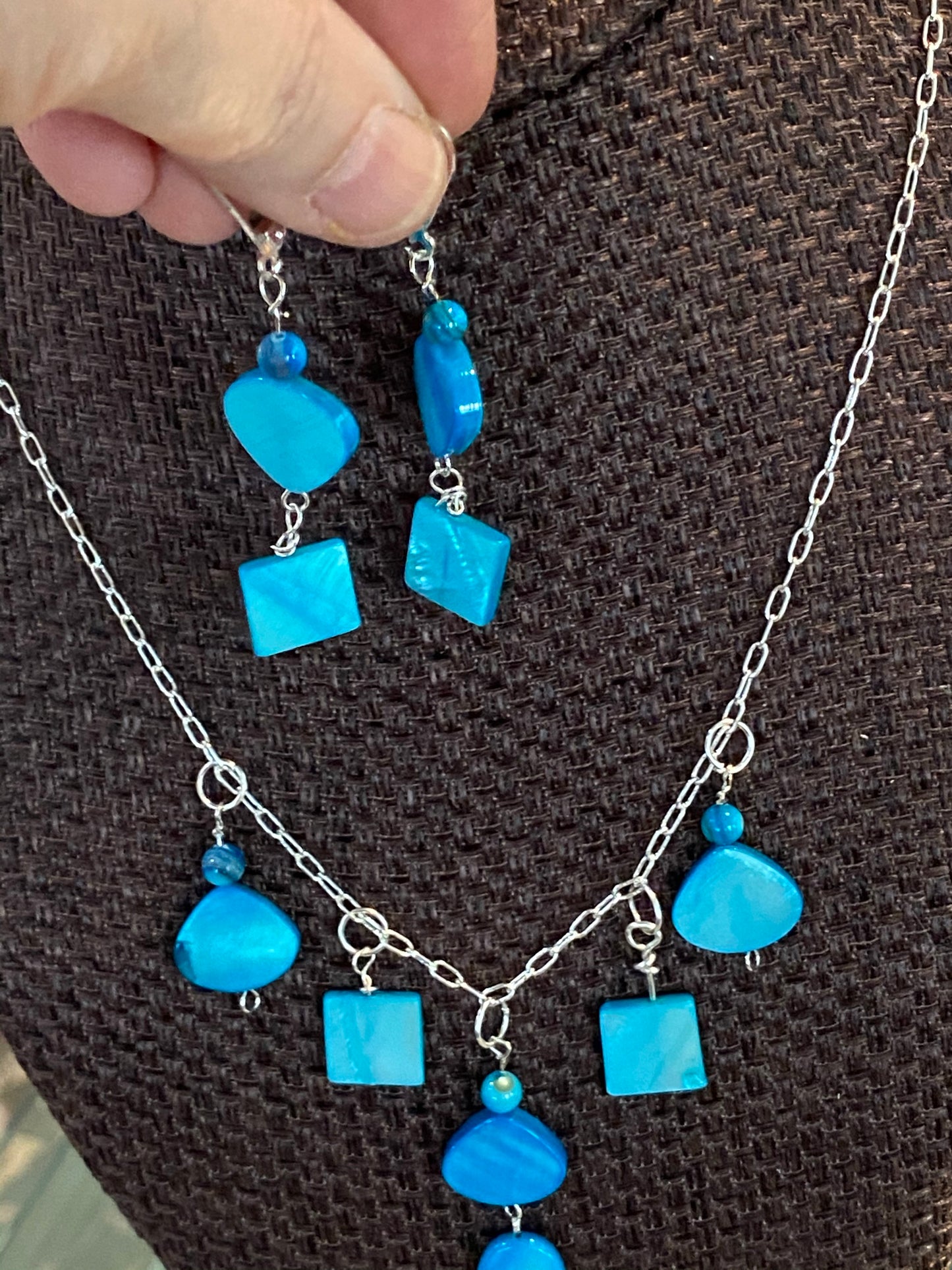 Mother of Pearl Necklace and Earring Set