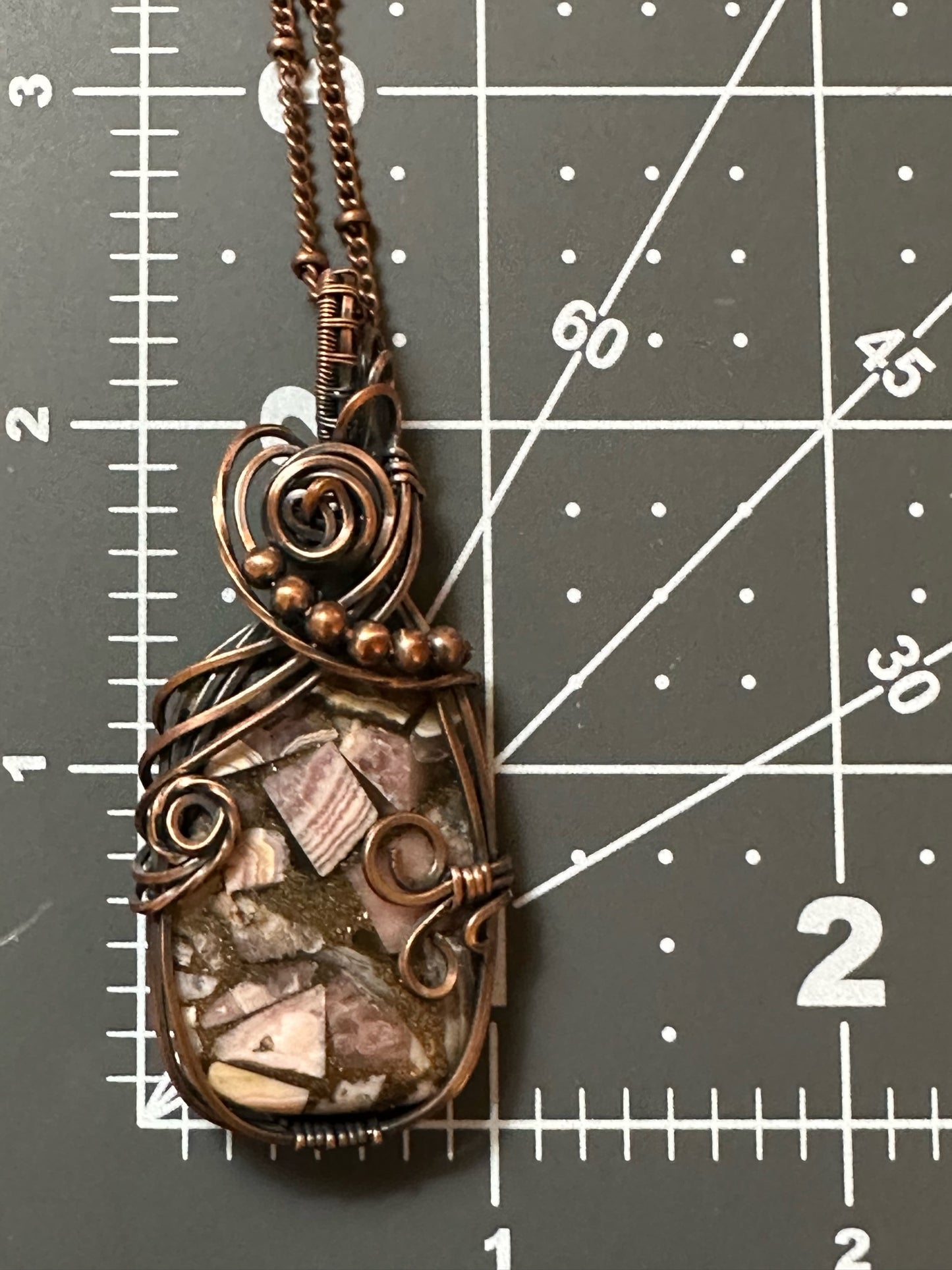 Square Mosaic Handmade Wire Wrapped Pendant