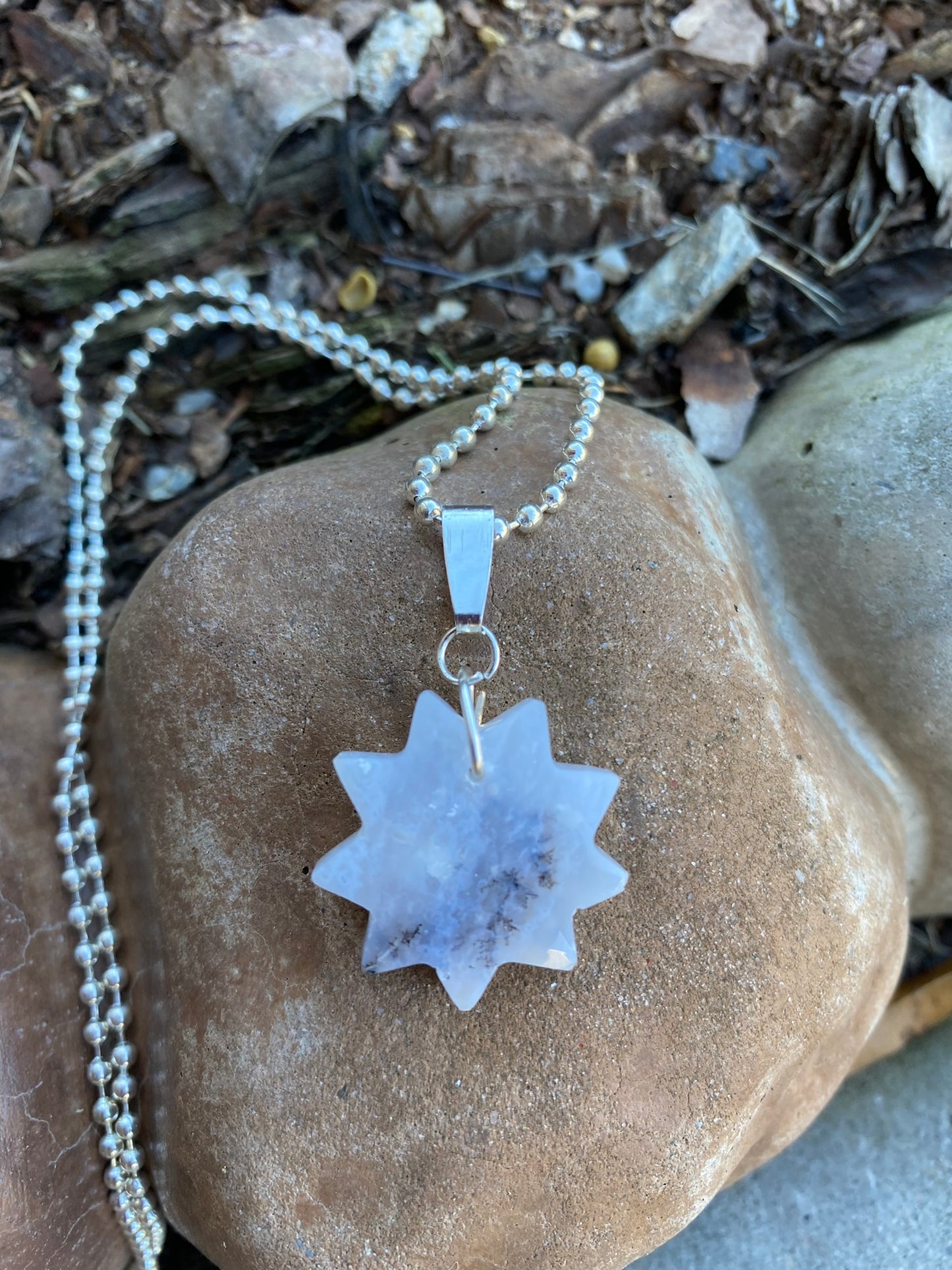 Nine Pointed Star Crystal Necklace | Baha'i Pendant
