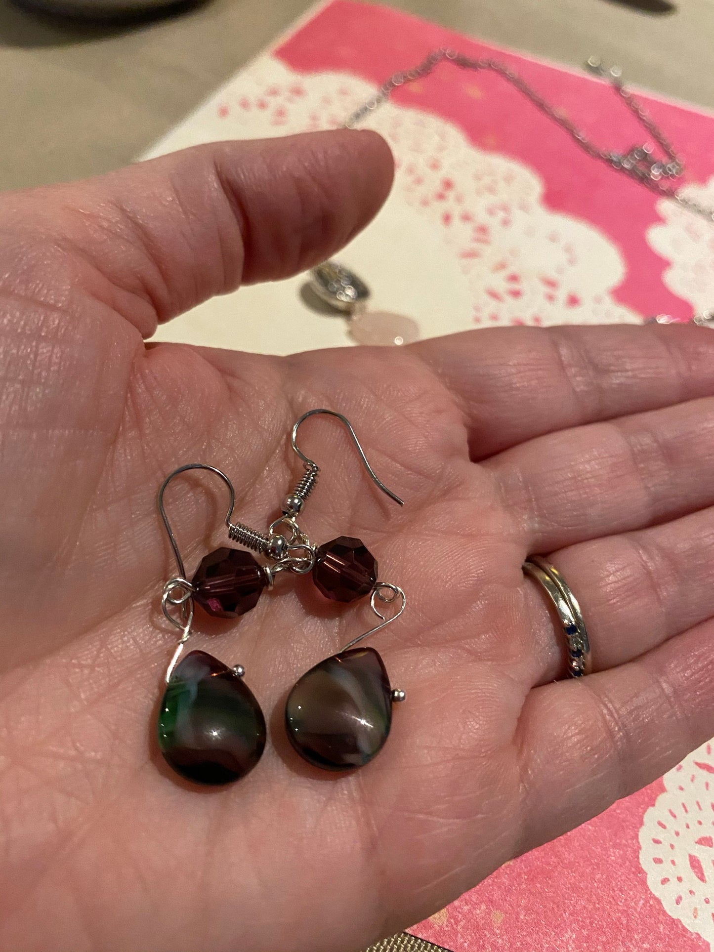 Purple Faceted Crystal Earrings