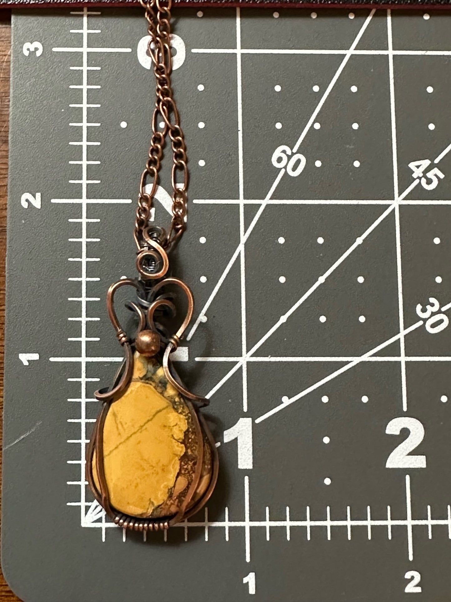 Handmade Wire Wrapped Maligano Jasper Teardrop Pendant