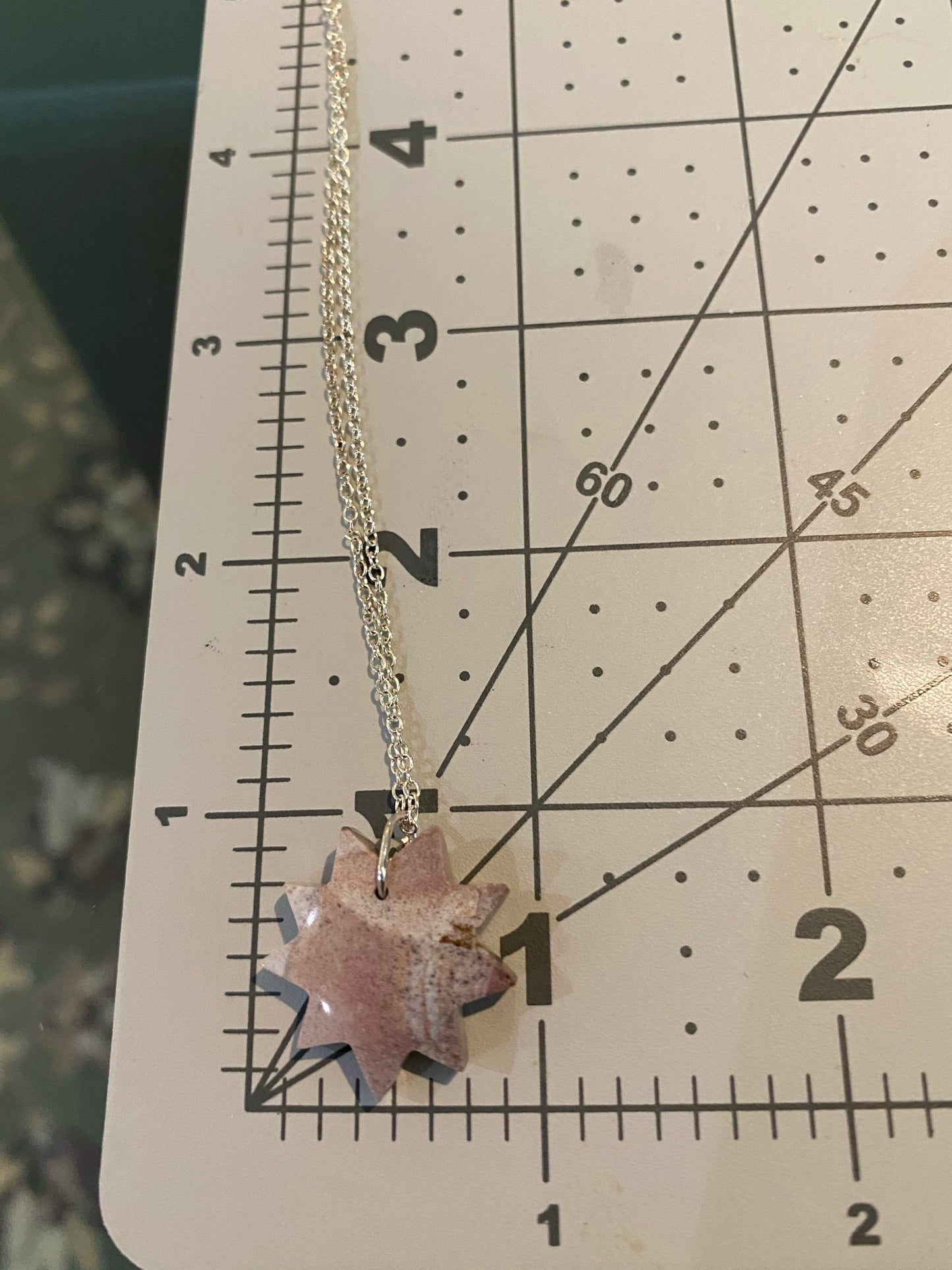 Nine Pointed Star Lavender Crystal Necklace