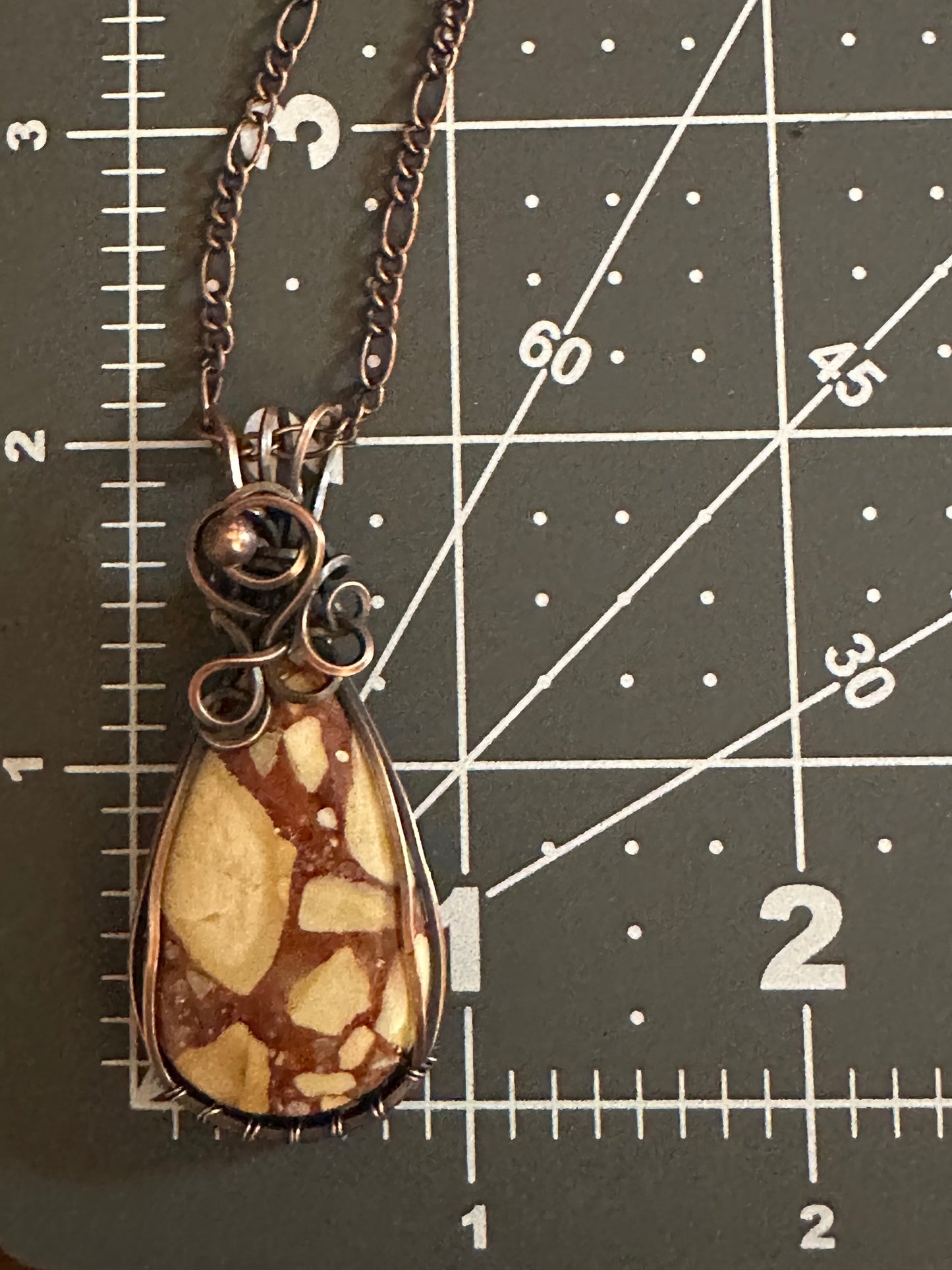 Brecciated Mookaite Jasper Wire Wrapped Pendant