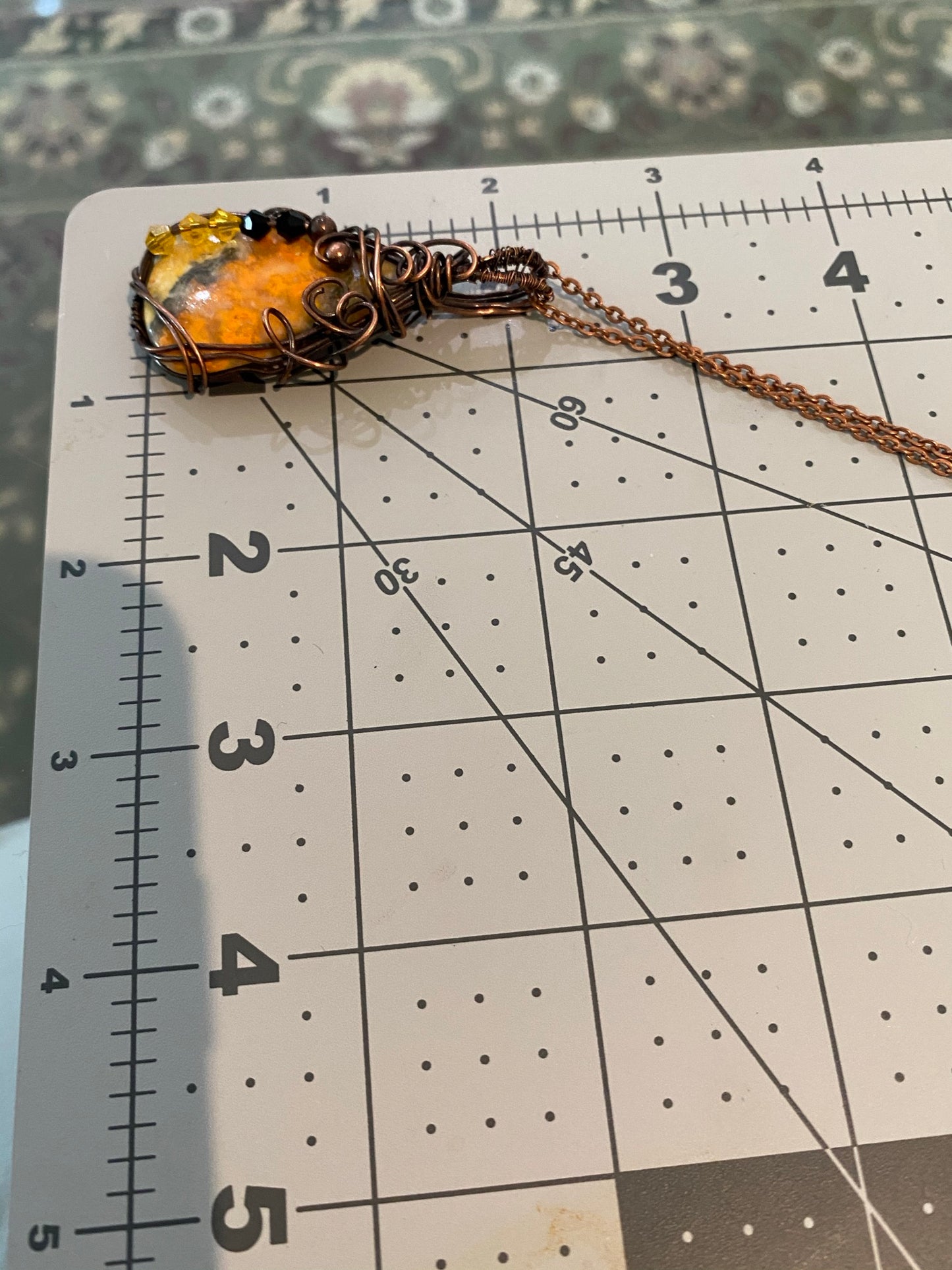 Wire Wrapped Bumble Bee Jasper Pendant