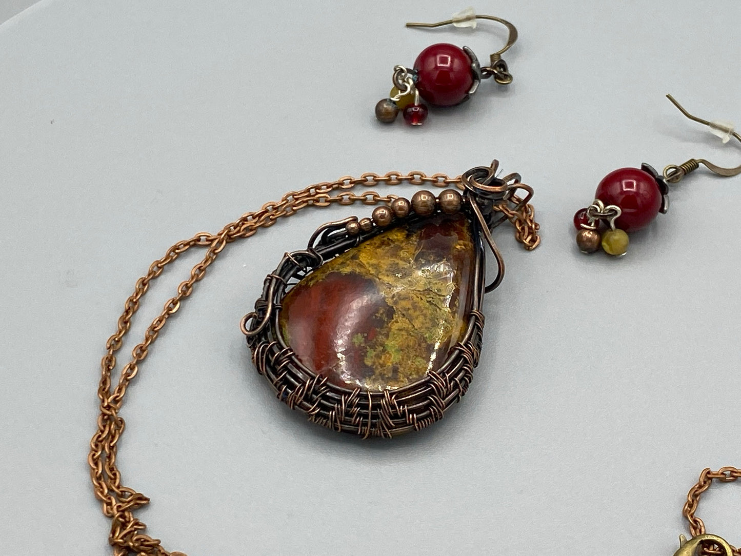 Pendant and Earring Set | Wire Wrapped Pendant