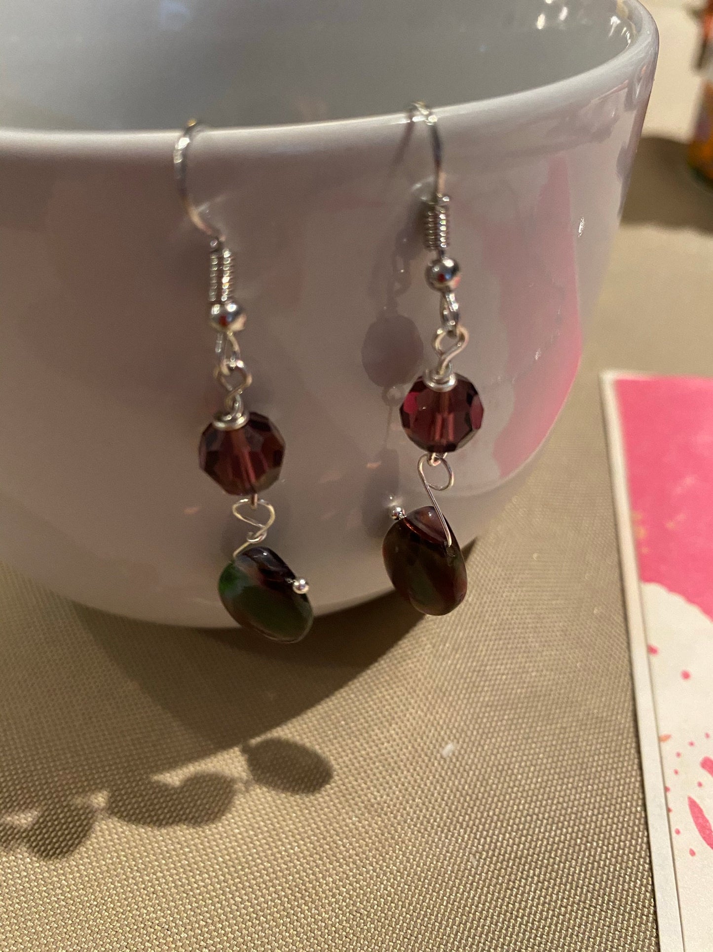 Purple Faceted Crystal Earrings