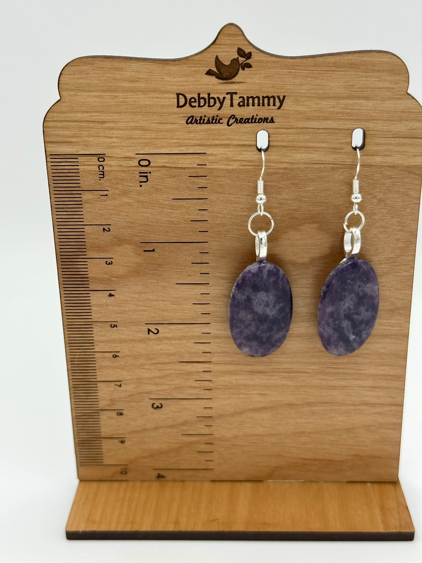 Handmade Purple Charoite Oval Dangle Earrings