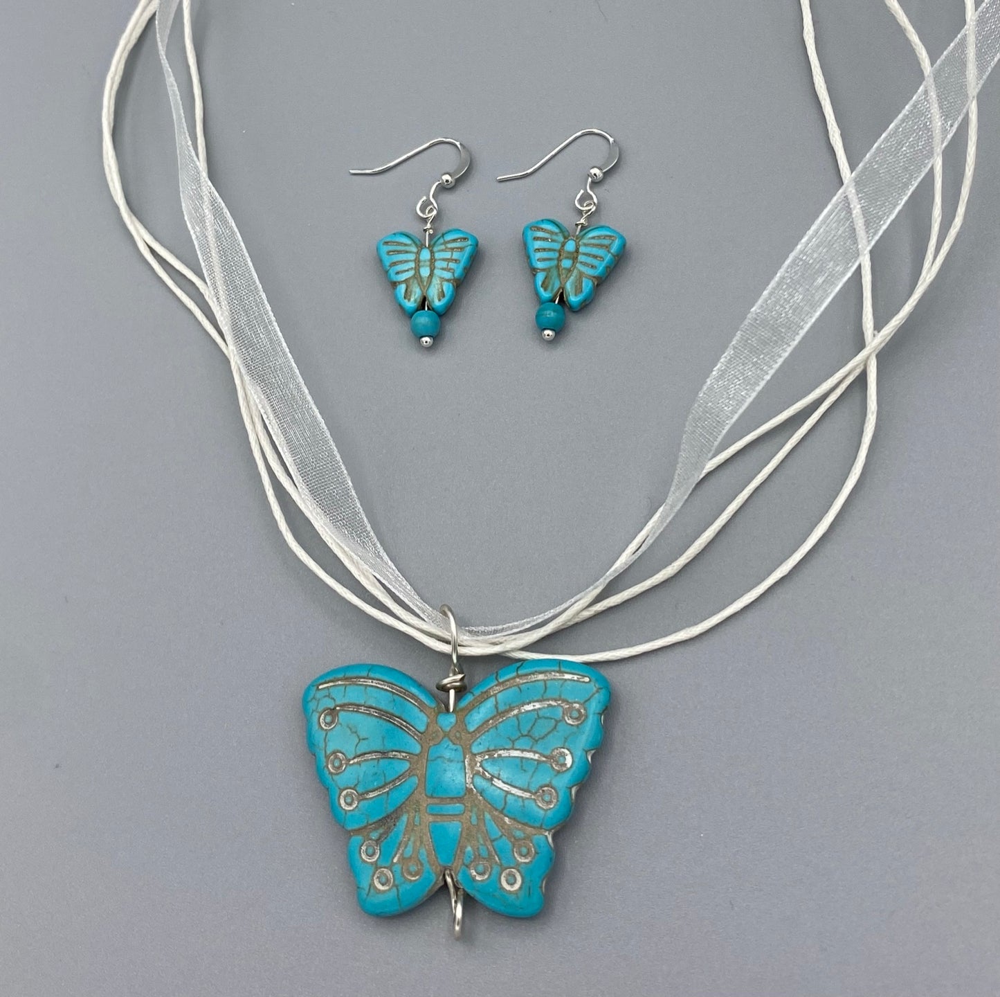 Butterfly Necklace and Earring Sets | Various Colors