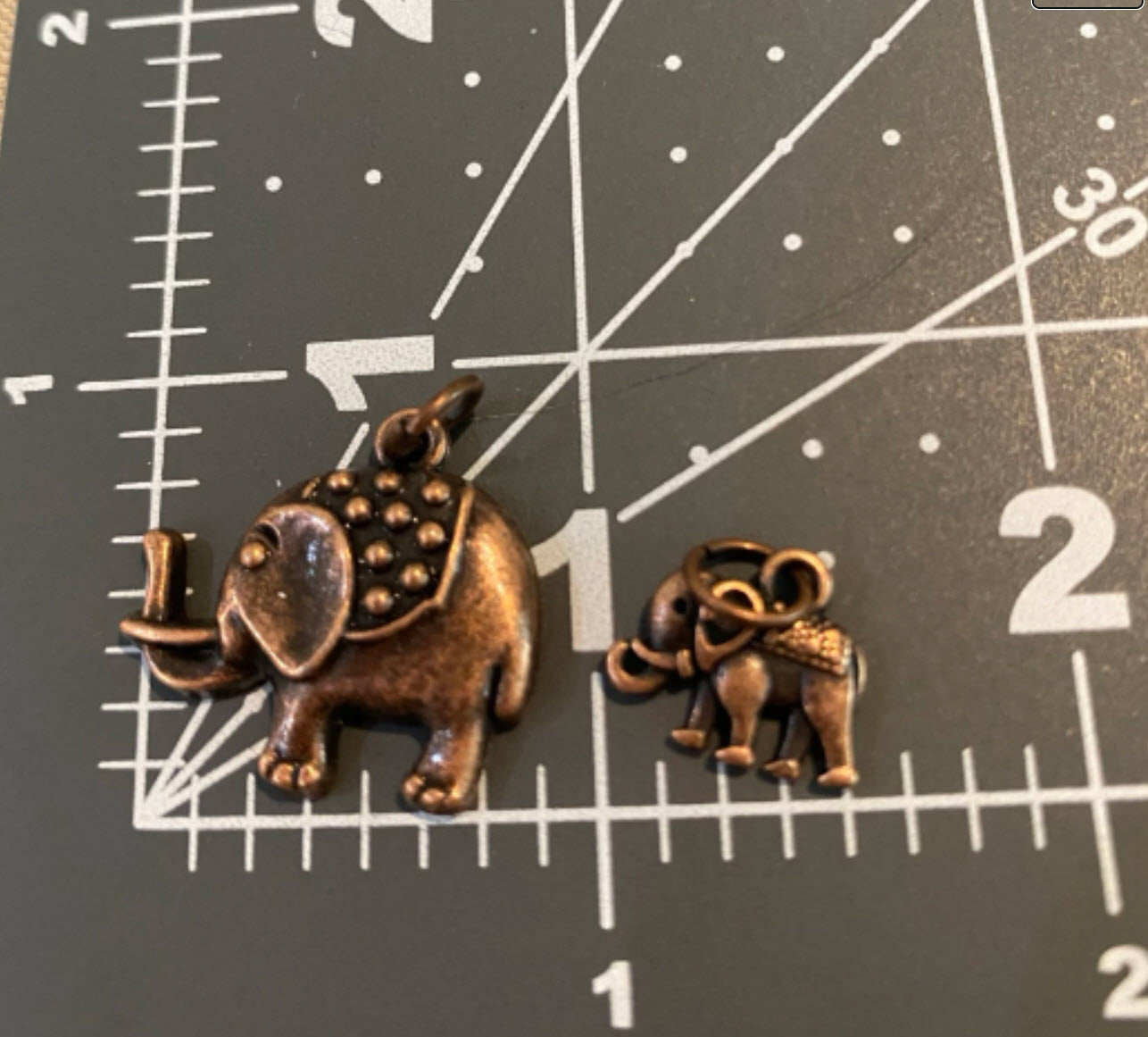Copper Elephant Dangle Earrings