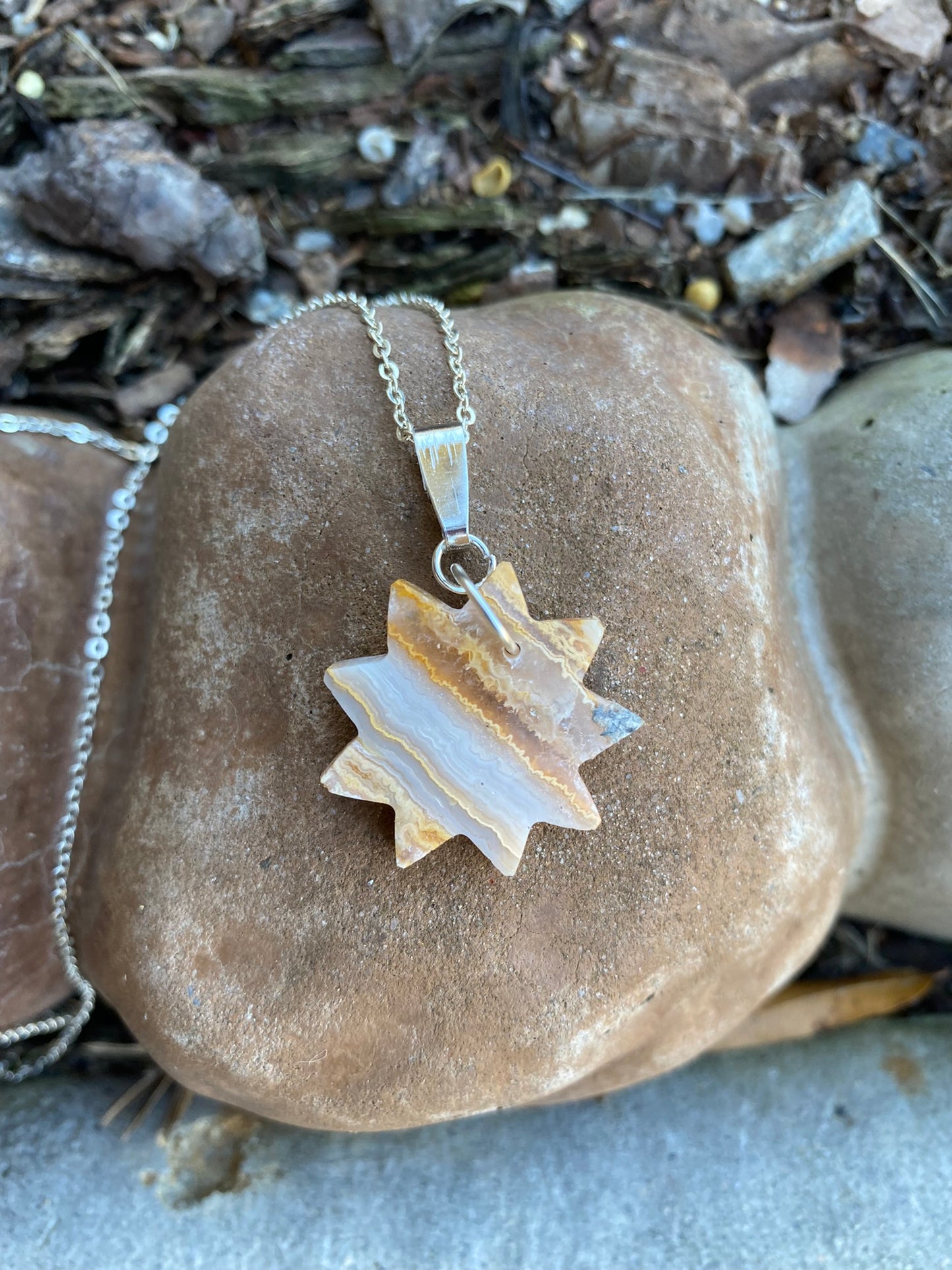Nine Pointed Star Crystal Necklace | Baha'i Pendant