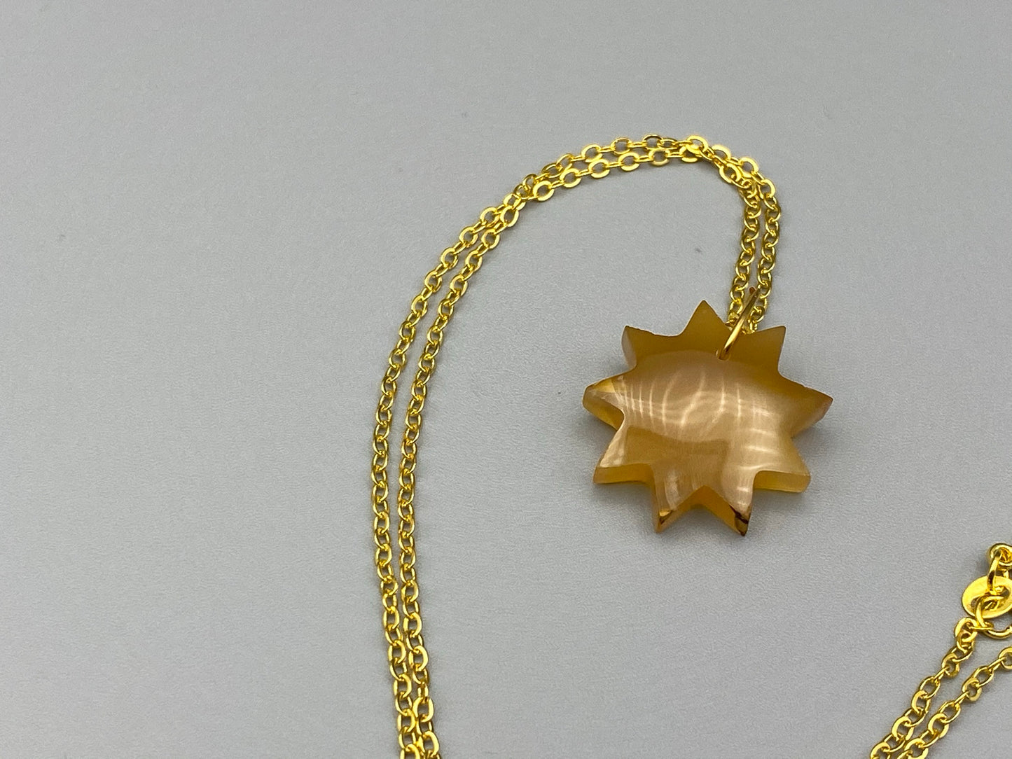 Nine Pointed Star Carnelian Crystal Necklace
