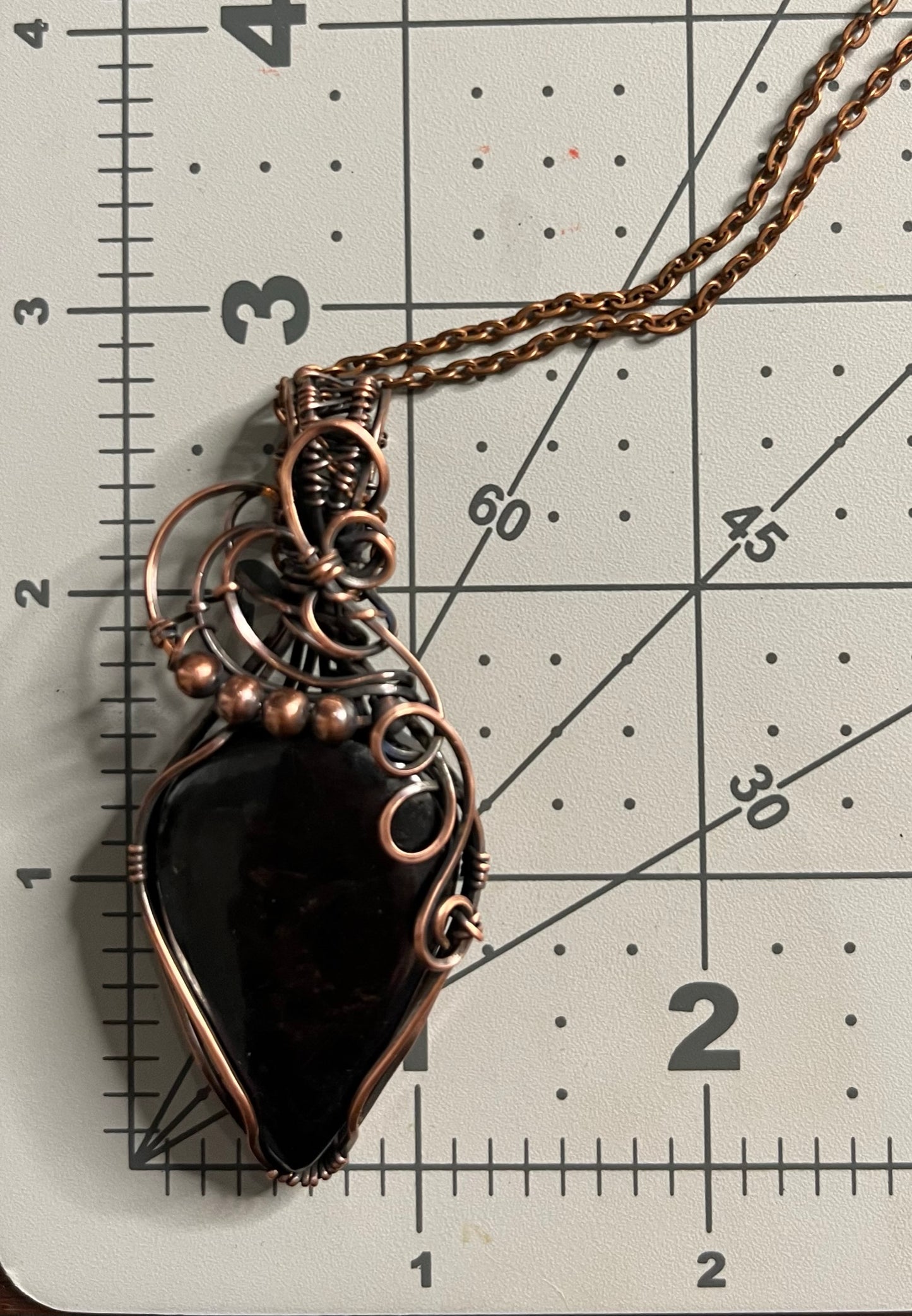 Purpurite Teardrop Wire Wrapped Pendant