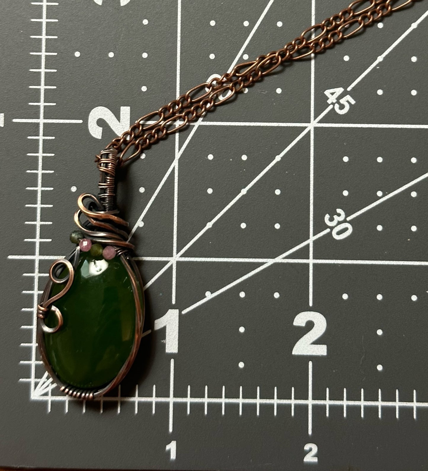 Canadian Nephrite Jade Handmade Wire Wrapped Pendant