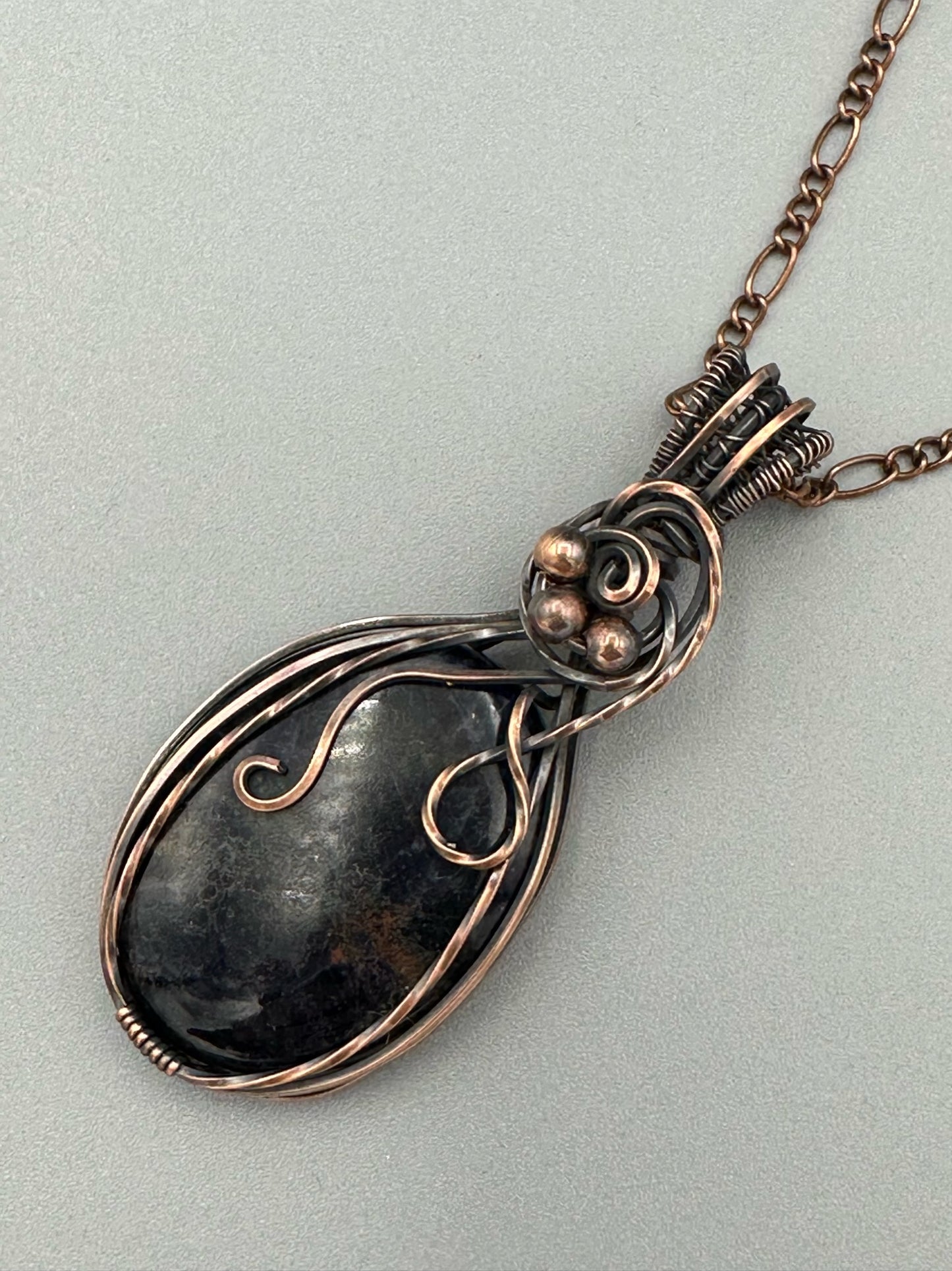 Oval Sodalite Handmade Wire Wrapped Pendant