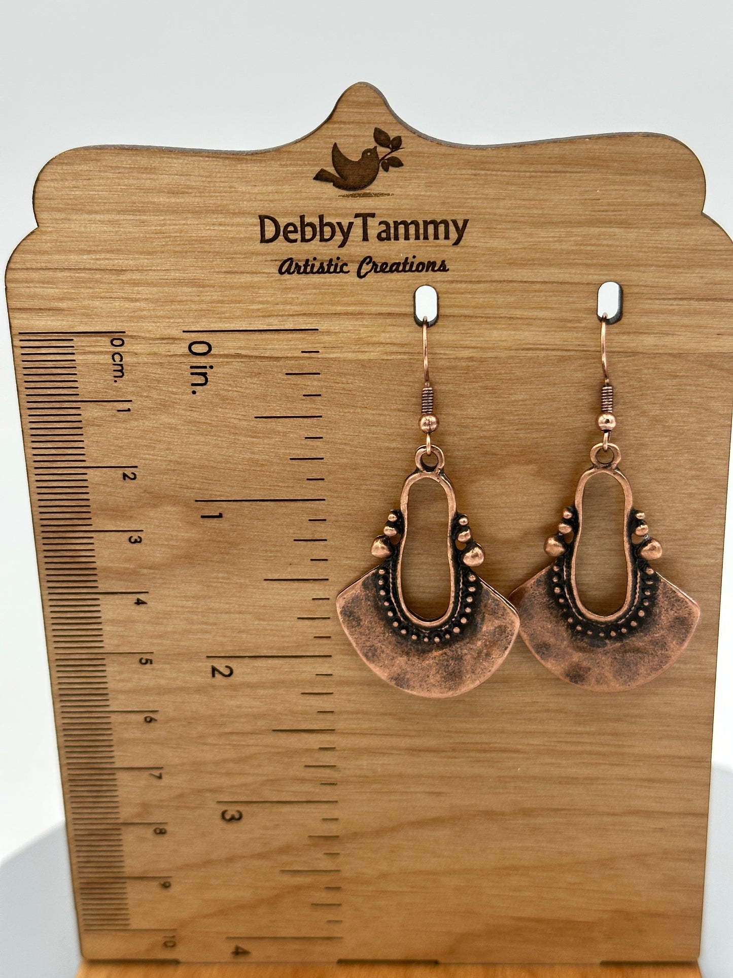 Hammered Copper Dangle Earrings
