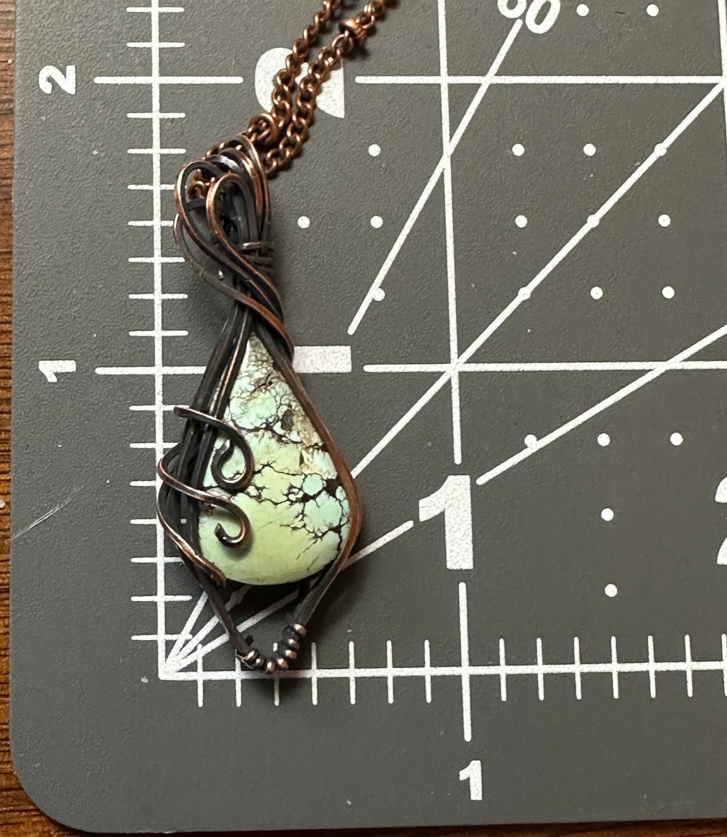 Handmade Wire Wrapped Turquoise Teardrop Pendant