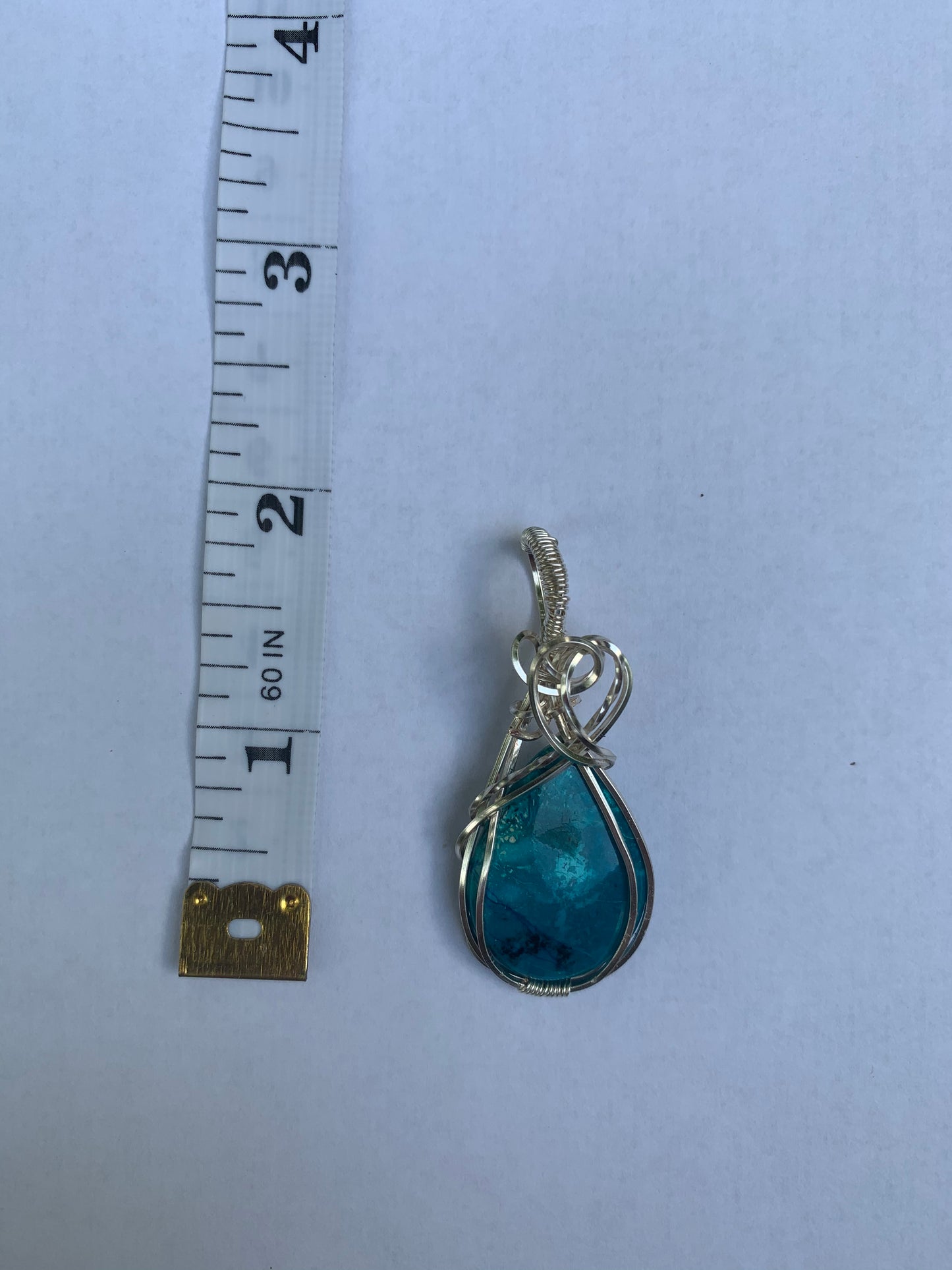 Wire Wrapped Shattuckite, Teardrop Pendant