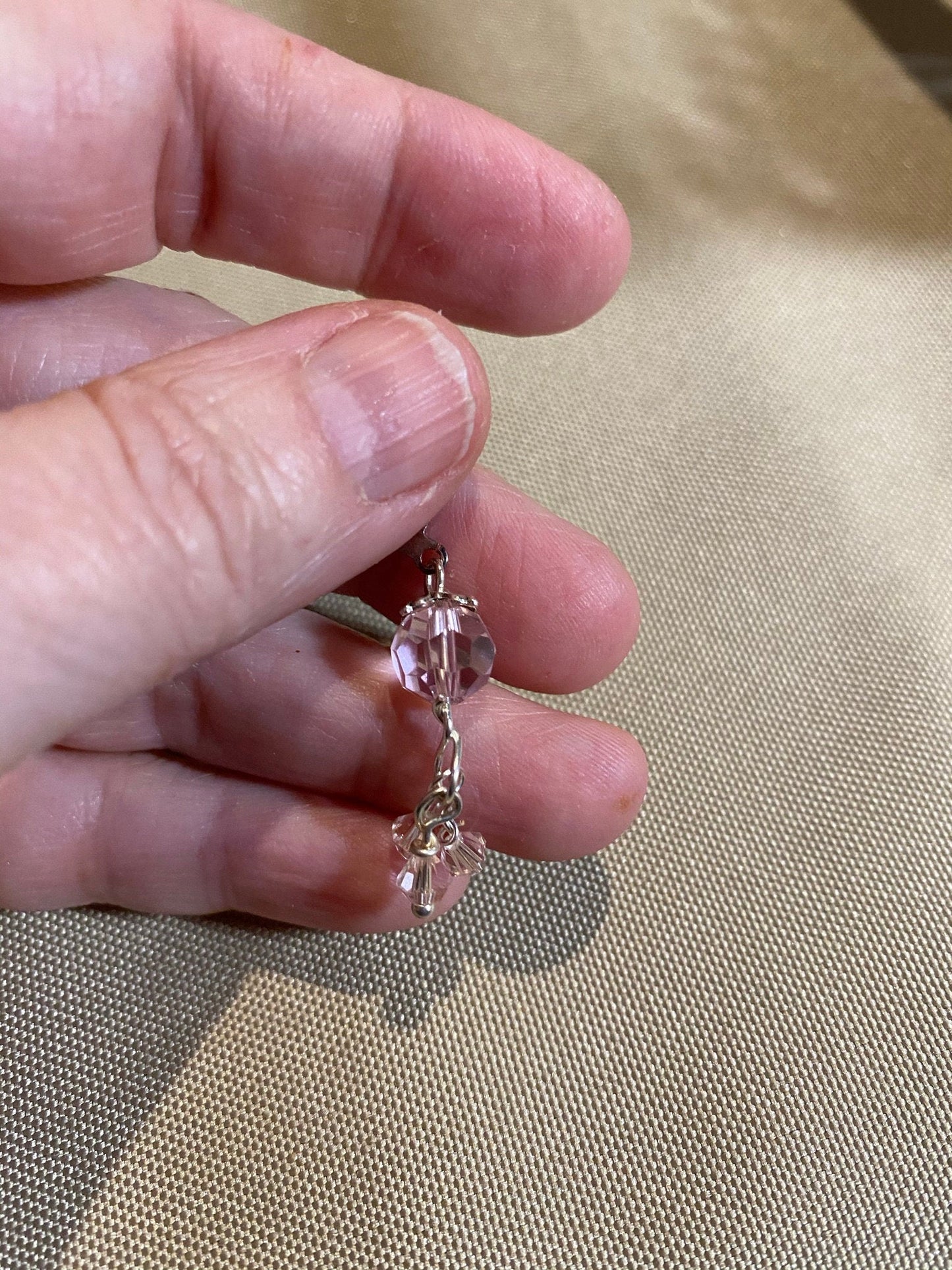 Pink Crystal Dangle Earrings with Clusters
