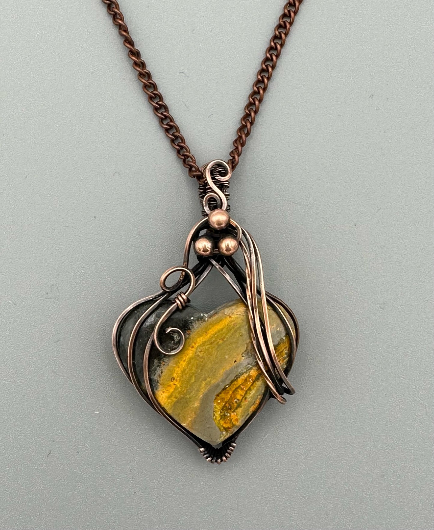 Bumblebee Jasper Heart Pendant