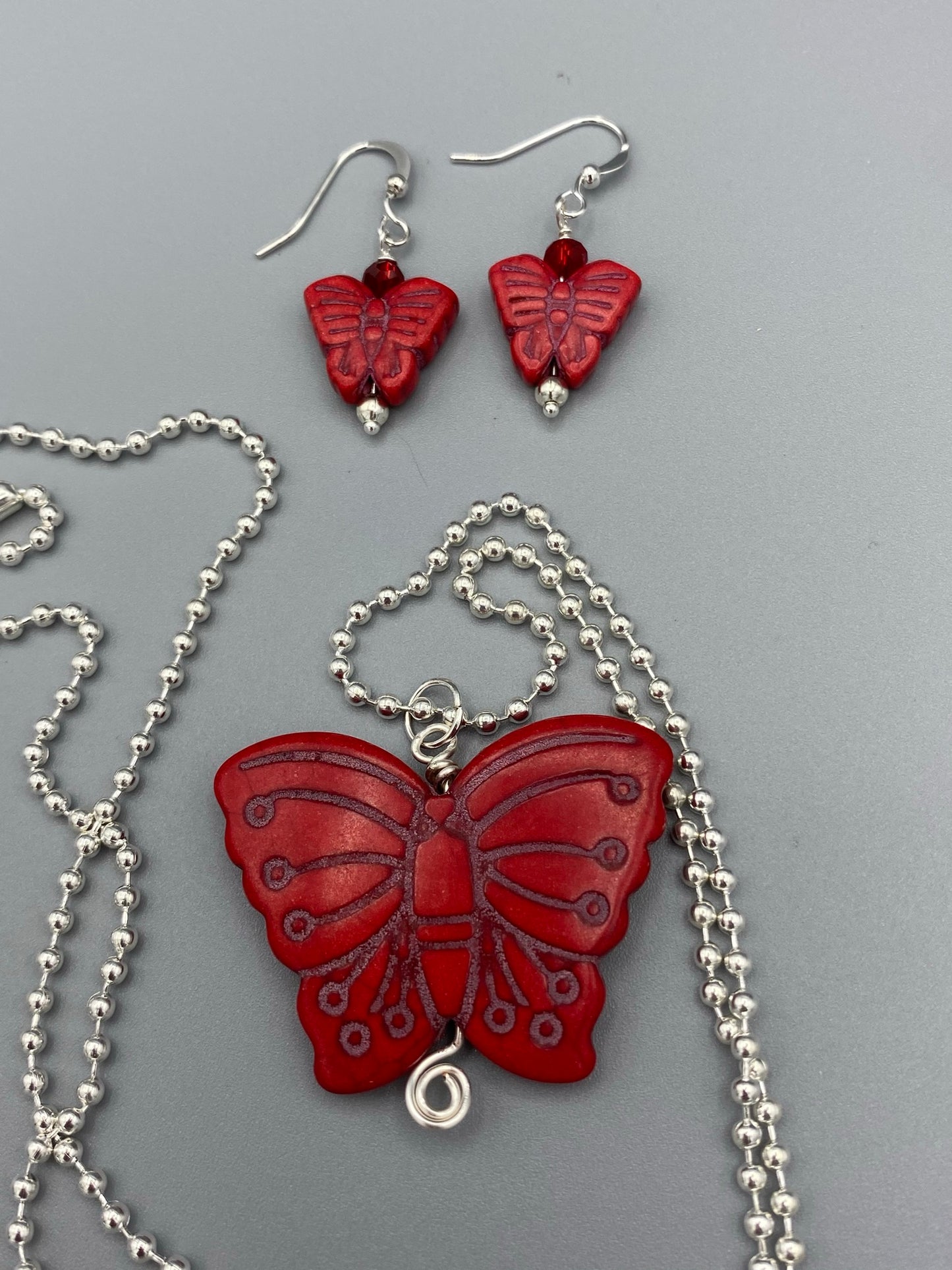 Butterfly Necklace and Earring Sets | Various Colors