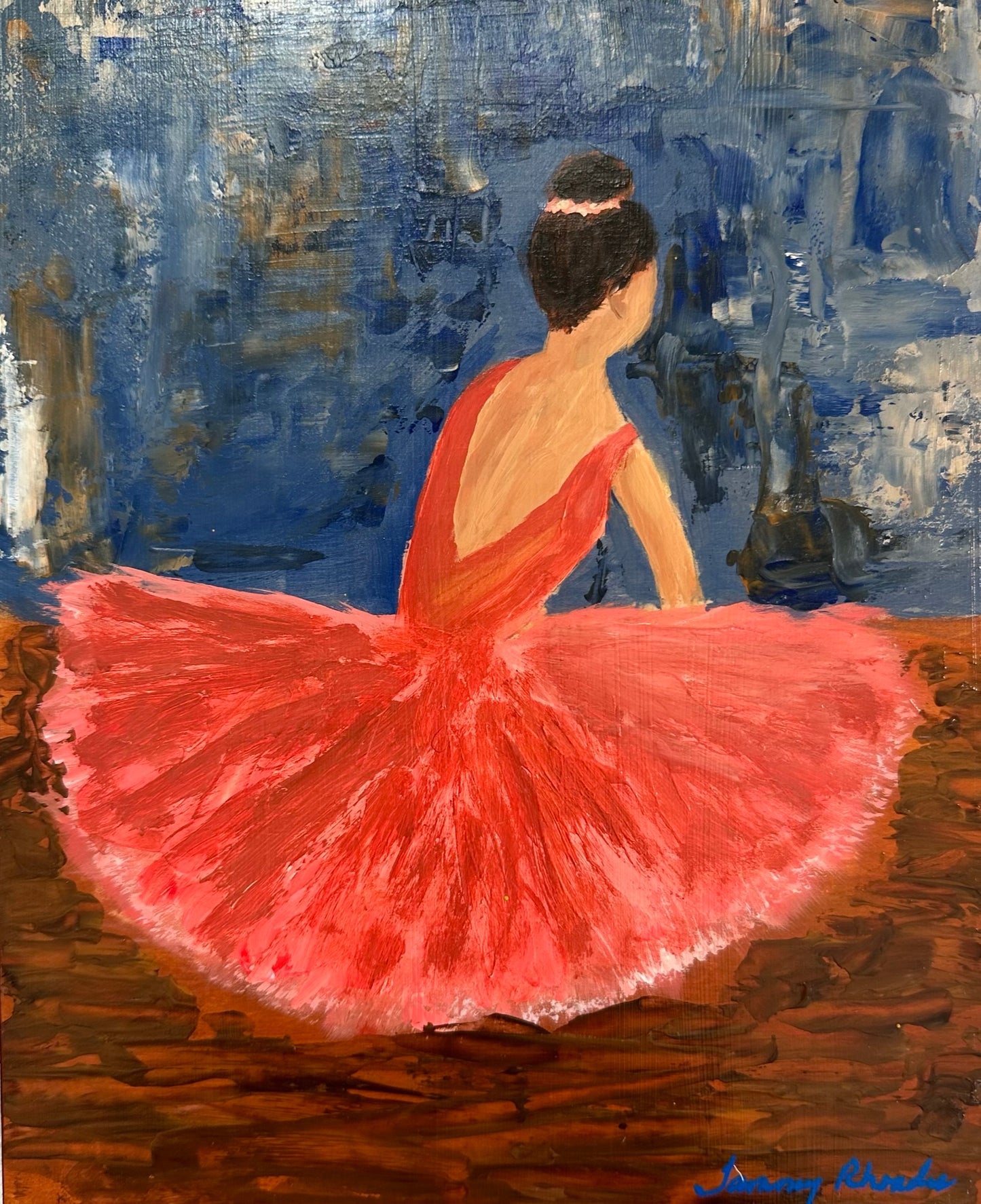 Pink Tutu Ballerina Original Handmade Painting