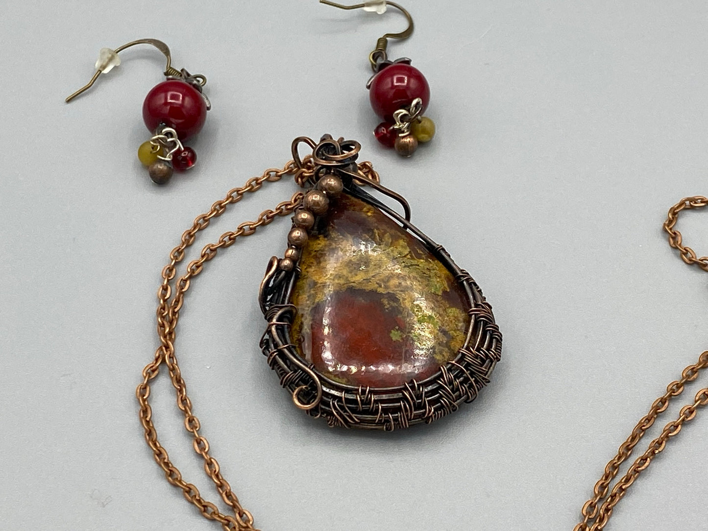 Pendant and Earring Set | Wire Wrapped Pendant