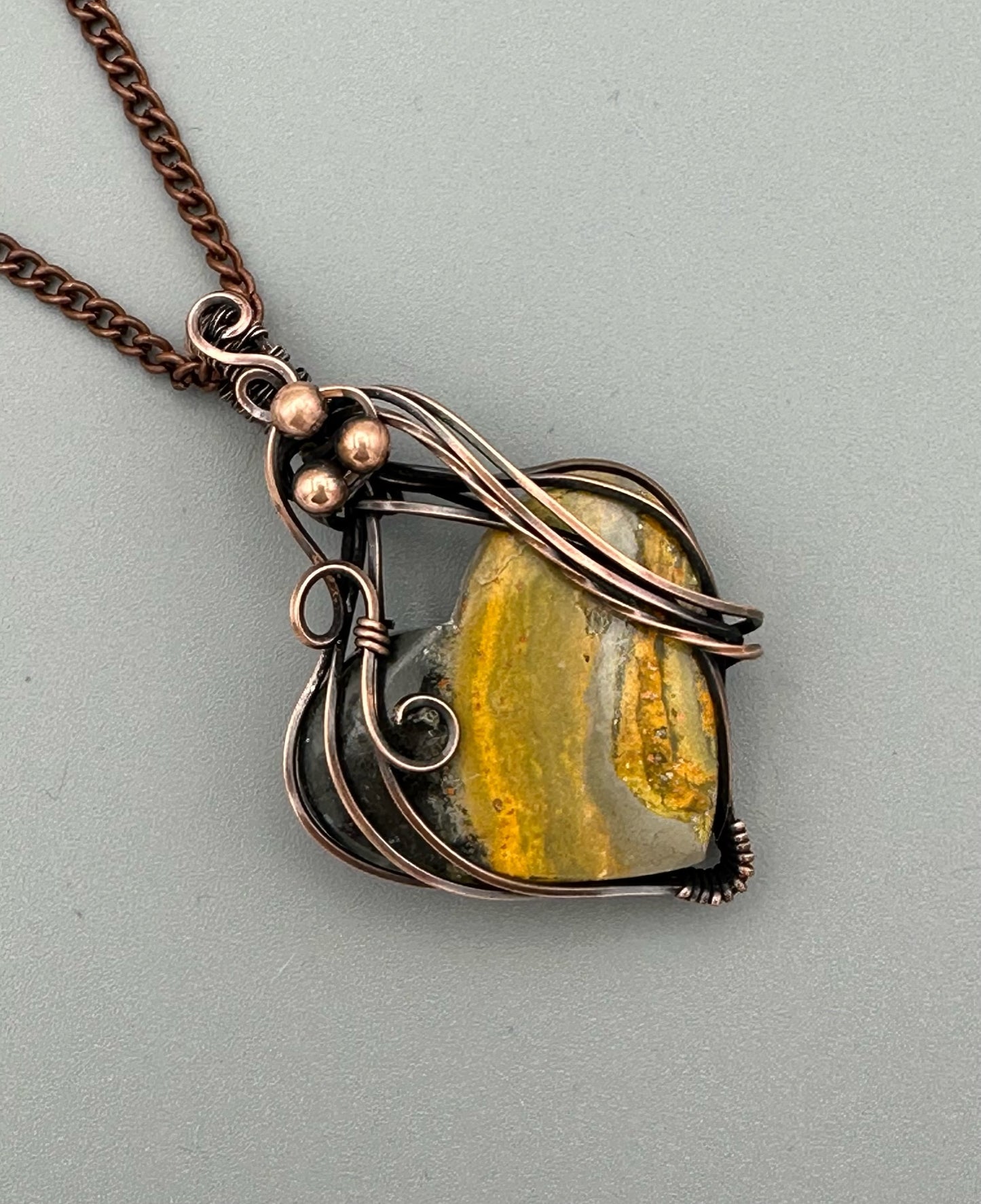 Bumblebee Jasper Heart Pendant