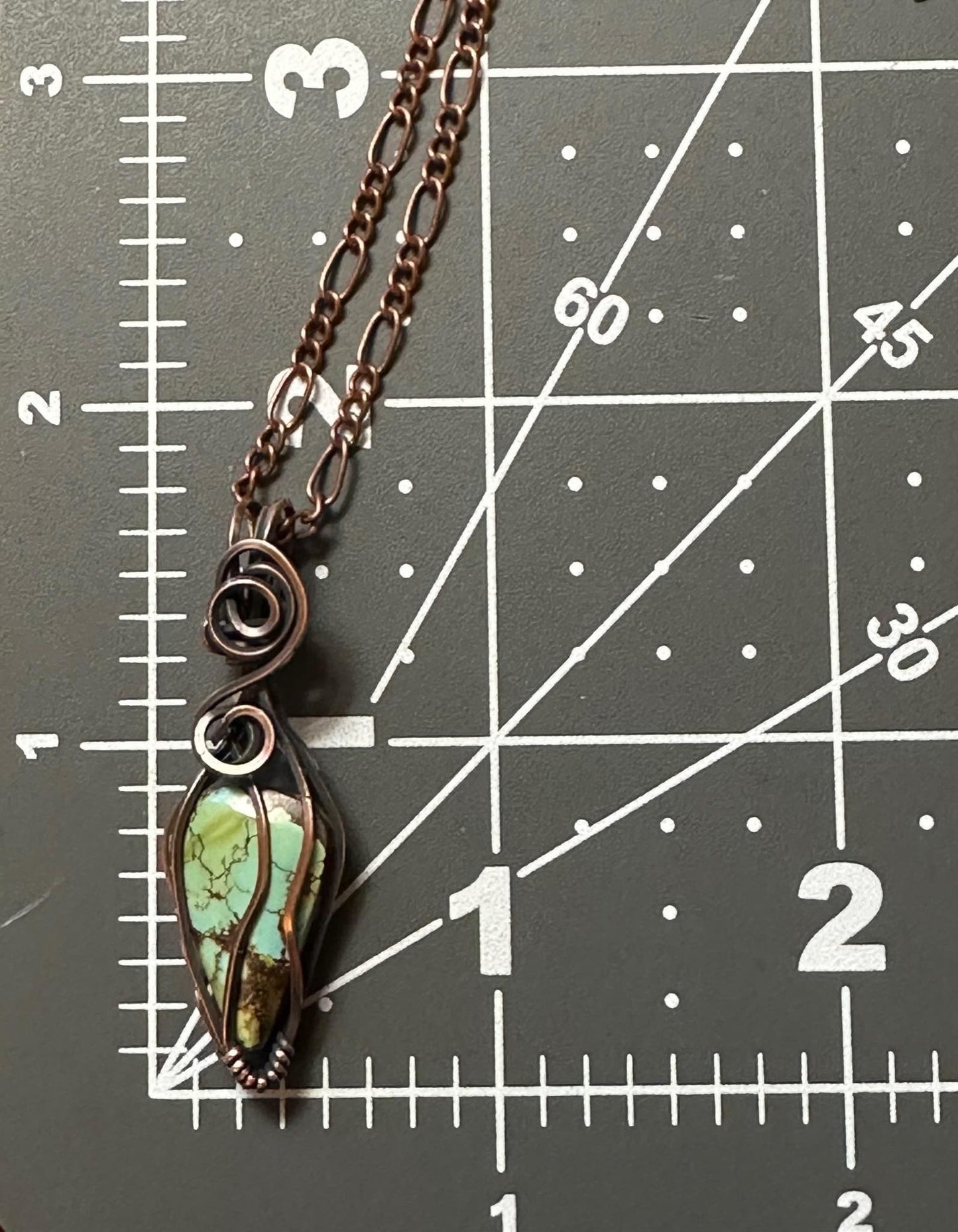 Handmade Wire Wrapped Turquoise Teardrop Pendant