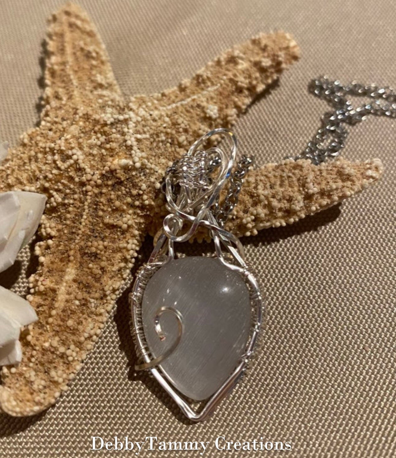 Wire Wrapped Natural Gray Cat's Eye, Chrysoberyl, Pear Pendant