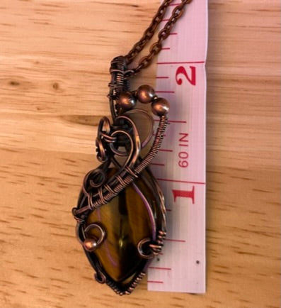 Tiger's Eye Teardrop Wire Wrapped Pendant