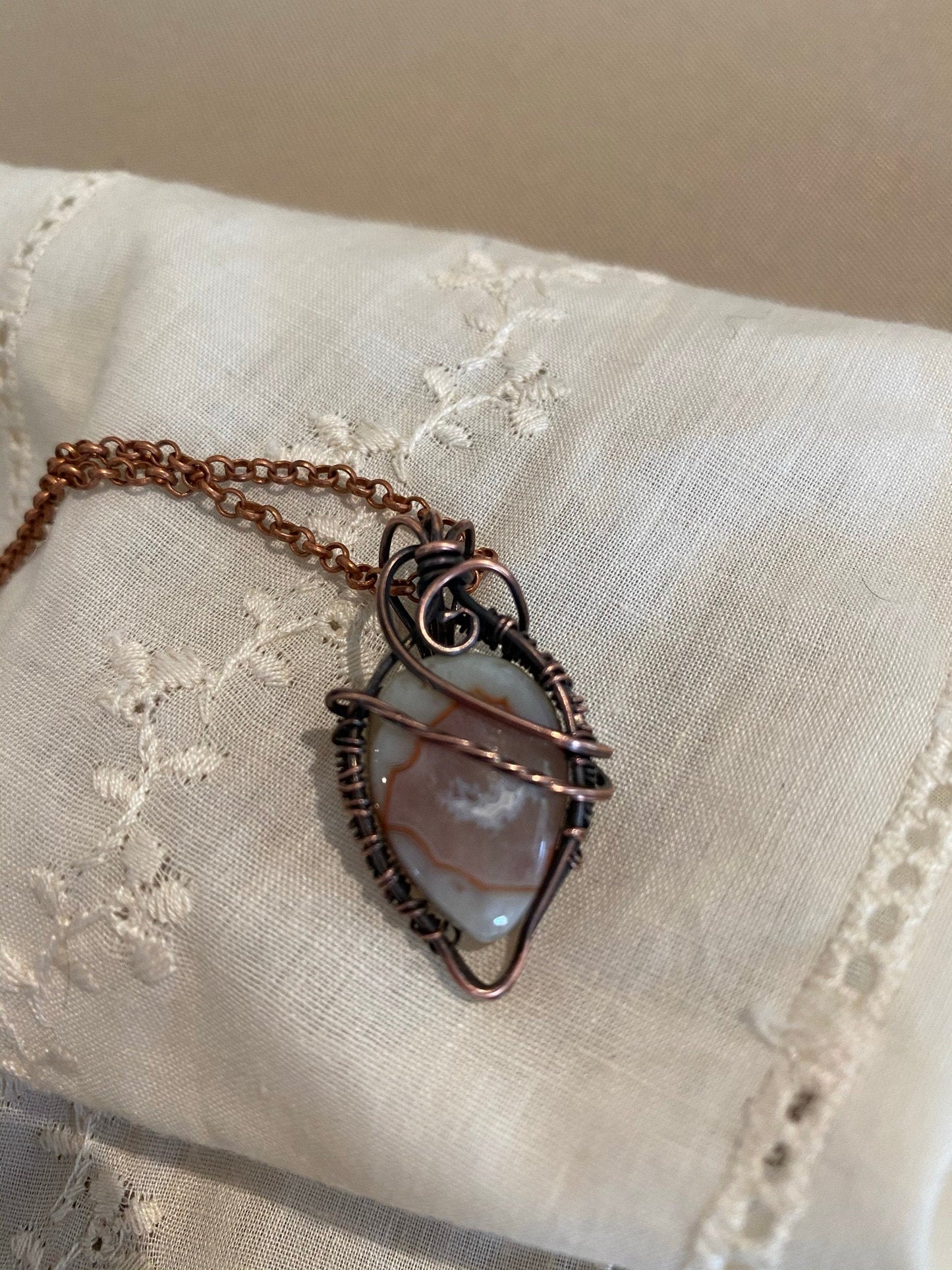 Lovely Teardrop, Agate Pendant, necklace, delicate, lightweight
