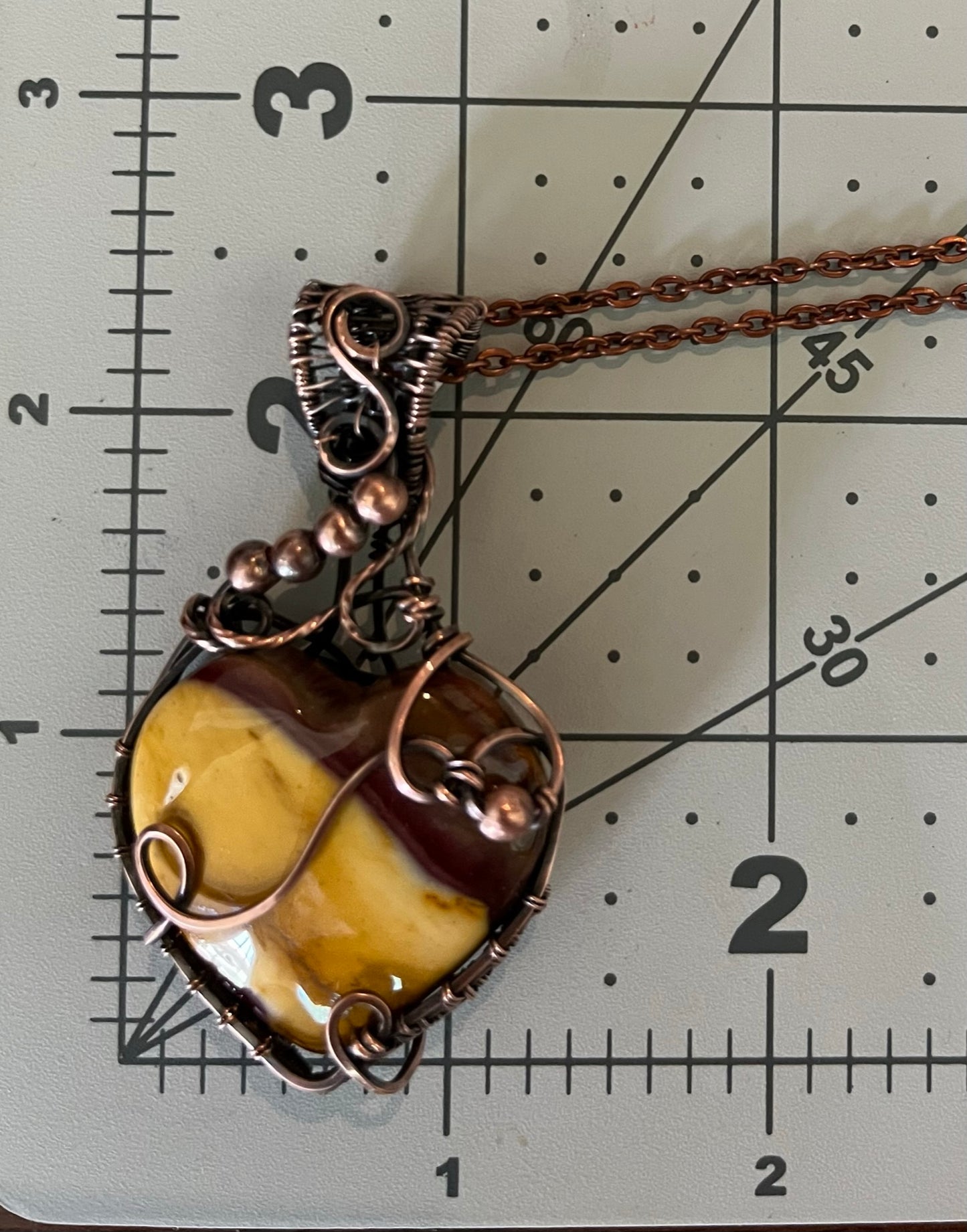 Maligano Jasper Heart Wire Wrapped Pendant