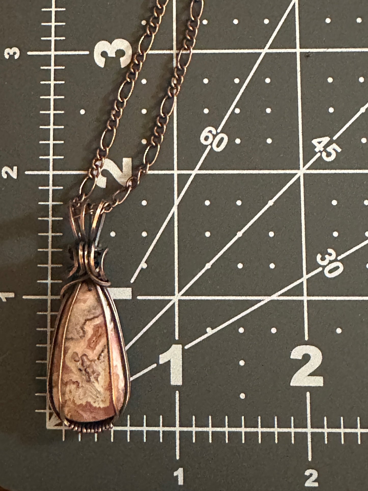 Rhodochrosite Handmade Wire Wrapped Pendant