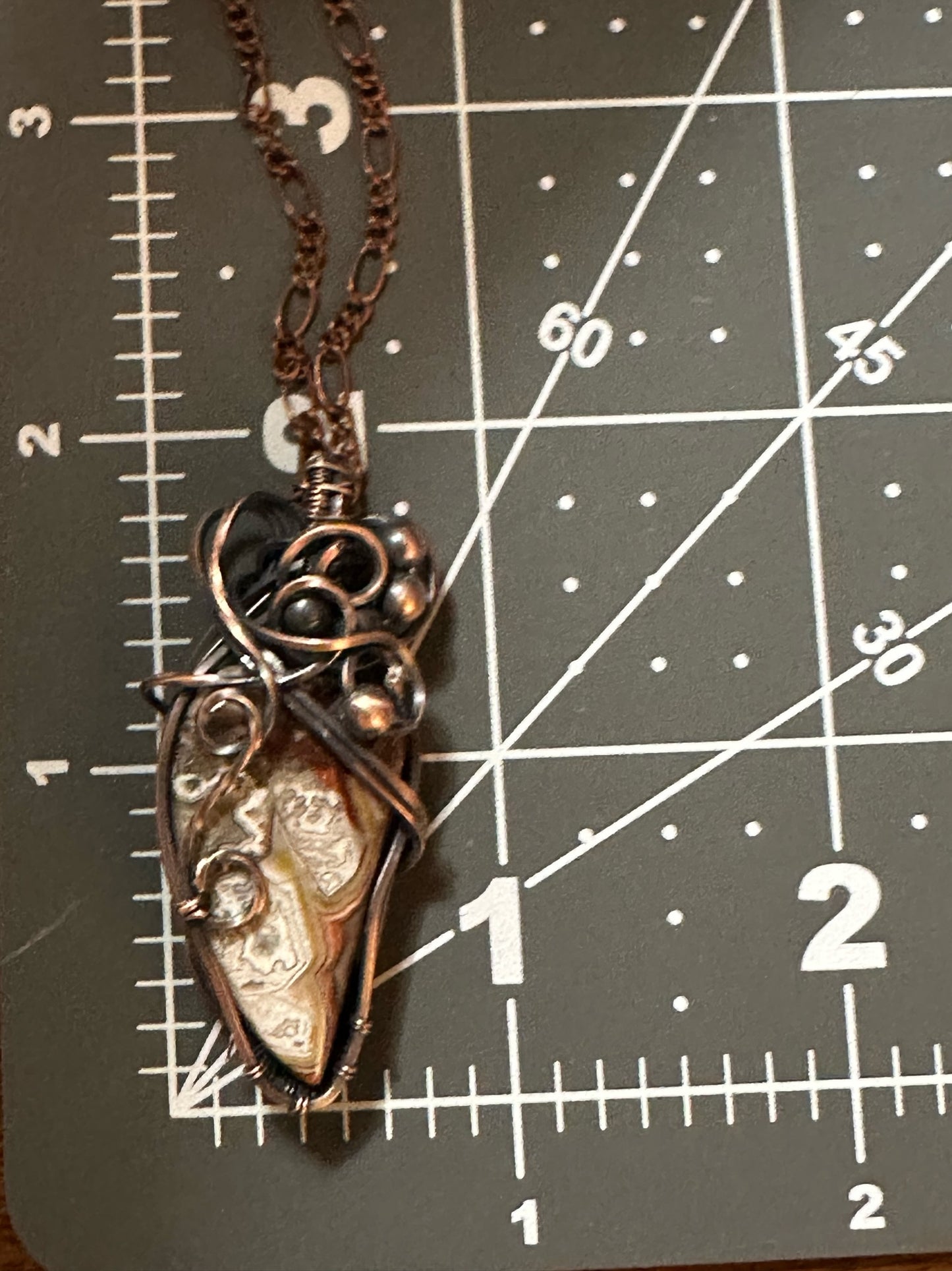 Crazy Lace Agate Handmade Wire Wrapped Pendant
