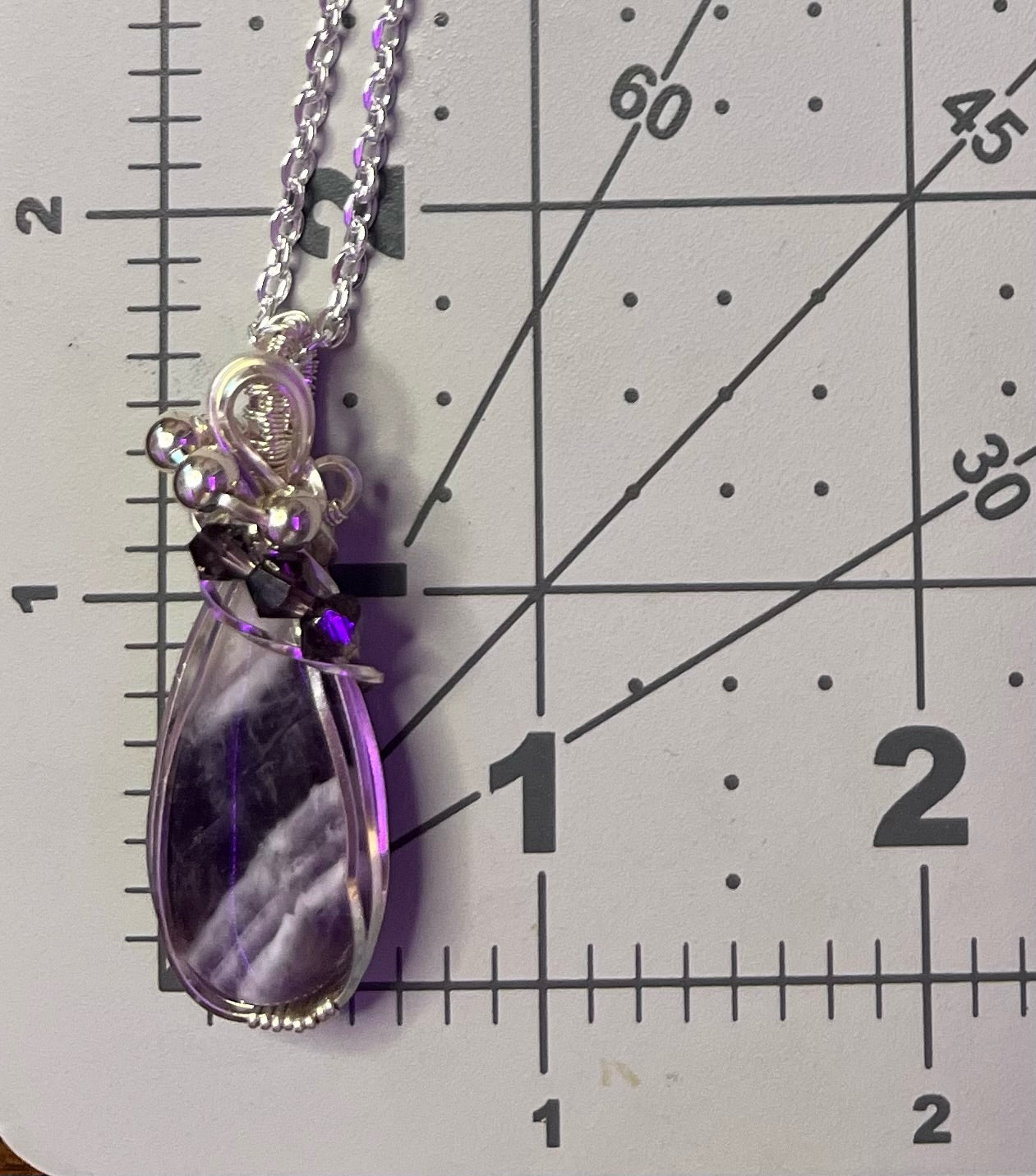 Amethyst Teardrop Wire Wrapped in Silver Wire